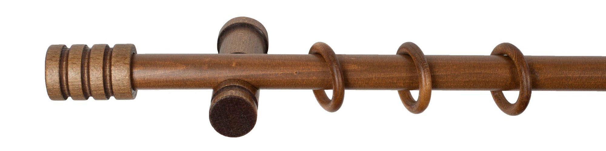 SN DECO GROUP Gardinenstange Pisa, 1-läufig, Fixmaß, mit Bohren, verschraubt, Holzwerkstoff, 28 mm, Holz, verschiedene Längen und Farben, Komplettset