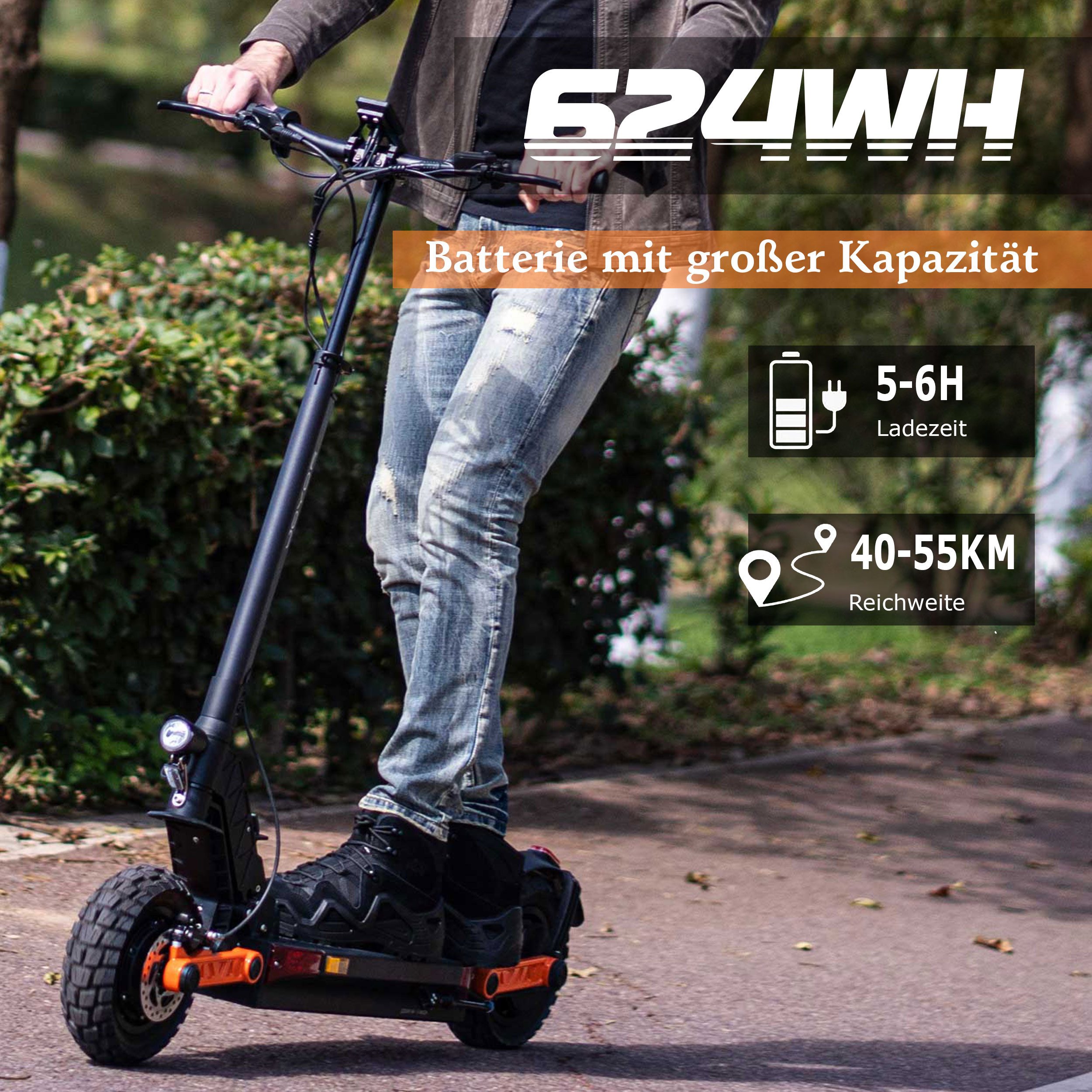 JOYOR E-Scooter S5 mit Straßenzulassung – Offroad 10 Zoll, 500W Motor, 500,00 W, 20 km/h, 45 km Reichweite, klappbar, Dopperfederung, Scheibenbremse