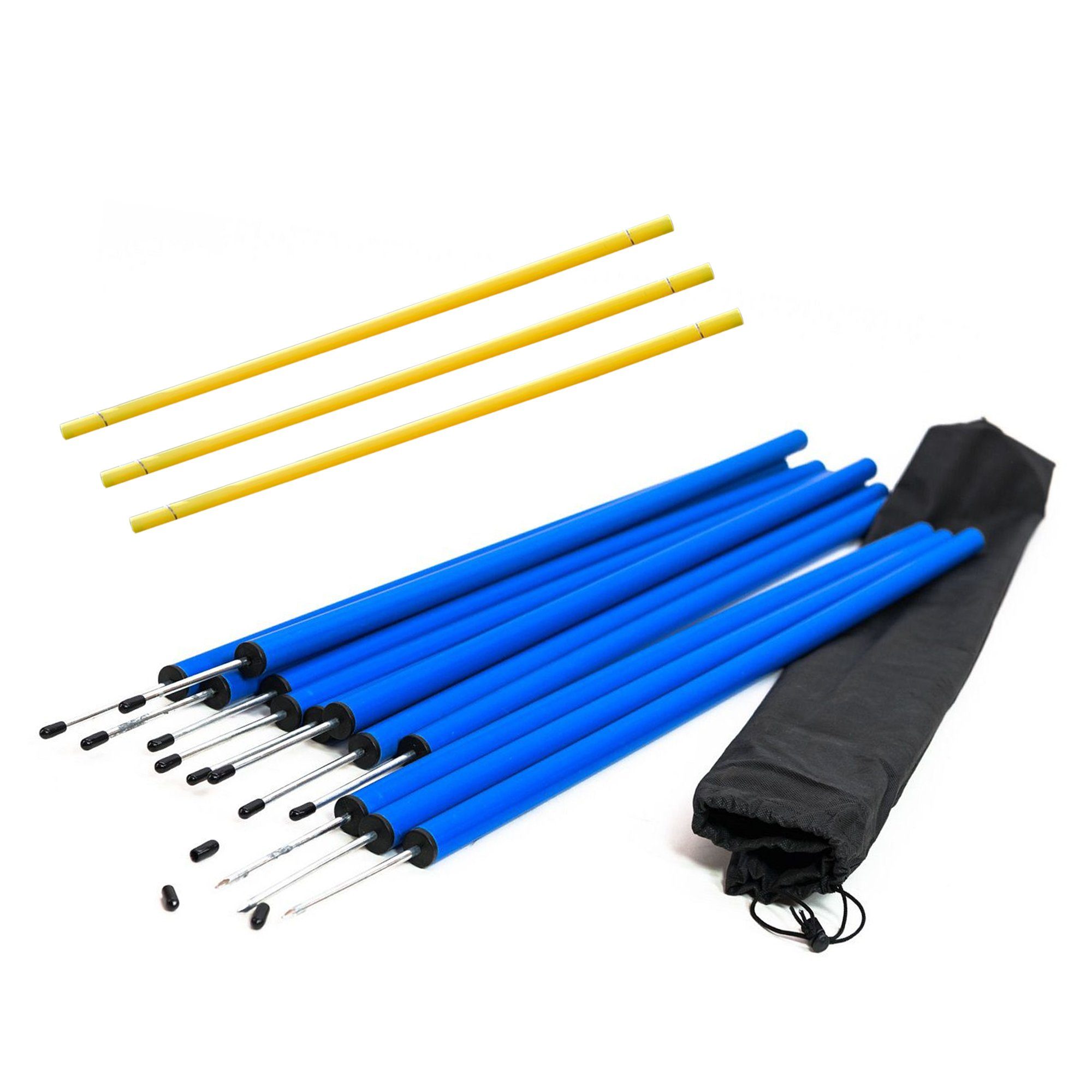 Procyon Agility-Slalom Hundetraining, Hundeparcour, 15 teilig, Slalomstangen und Hürden