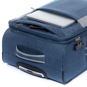FERGÉ Koffer Handgepäck-Koffer erweiterbar Saint-Tropez, Handgepäck Koffer Weichschale, Kabinen-Trolley mit 4 Rollen