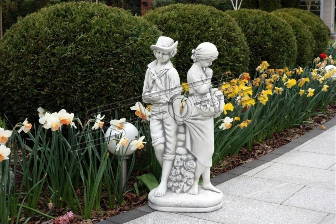 Figur 43cm Skulptur Skulpturen Paar Figuren Statuen 87cm Design Skulptur JVmoebel Garten