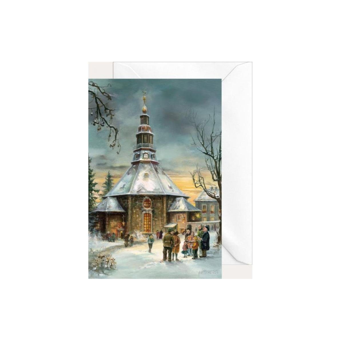 Olewinski & Tochter Grußkarte 2761 - Weihnachtsklappkarte "Seiffener Kirche"