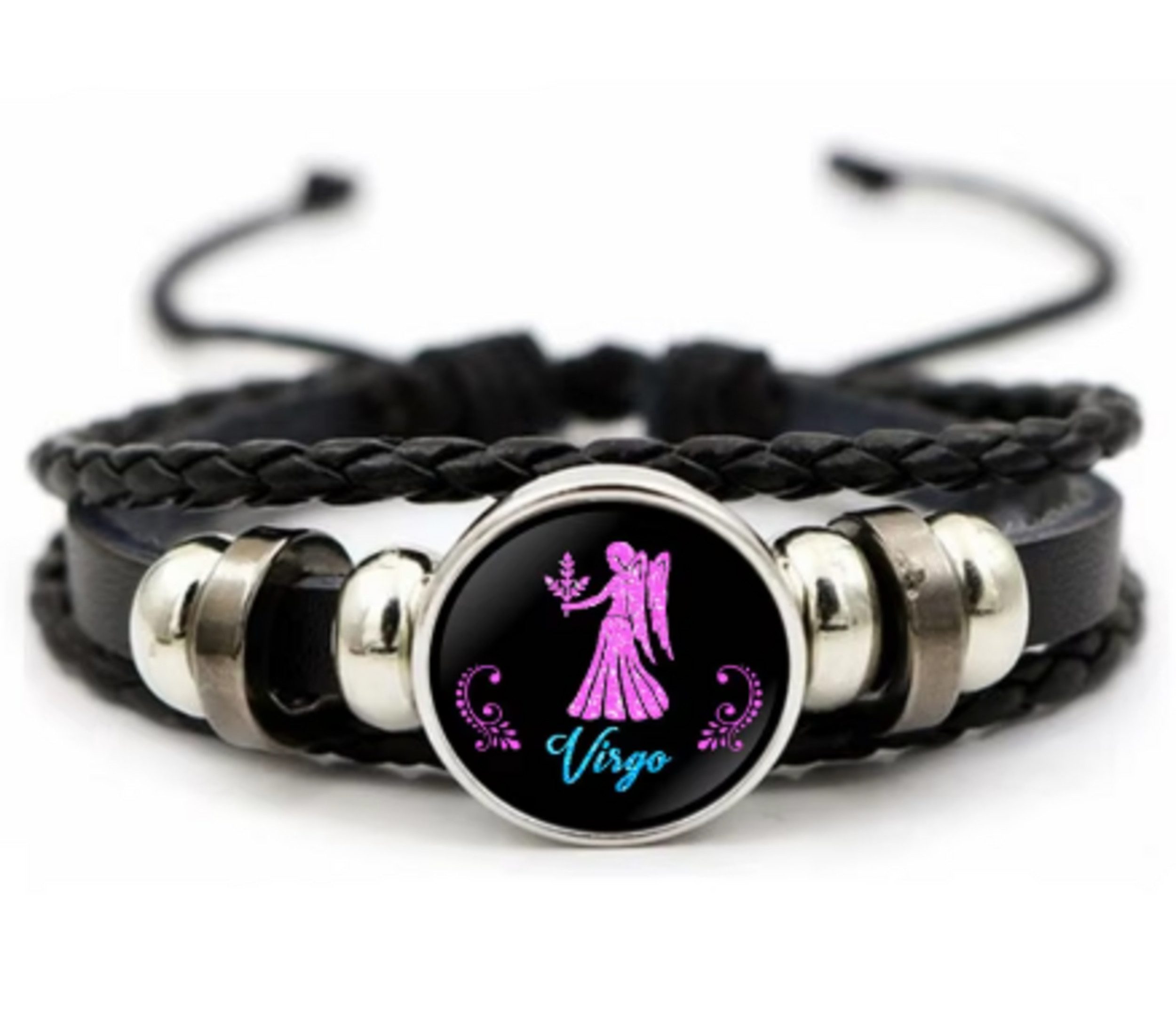 Stelby Armband mit Gravur Armband Sternzeichen Jungfrau mit 3D Gravur im Glas (Weihnachtsgeschenk, Geburtstagsgeschenk, Valentinstaggeschenk, modern, minimalistisch), langlebig, pflegeleicht, unisex