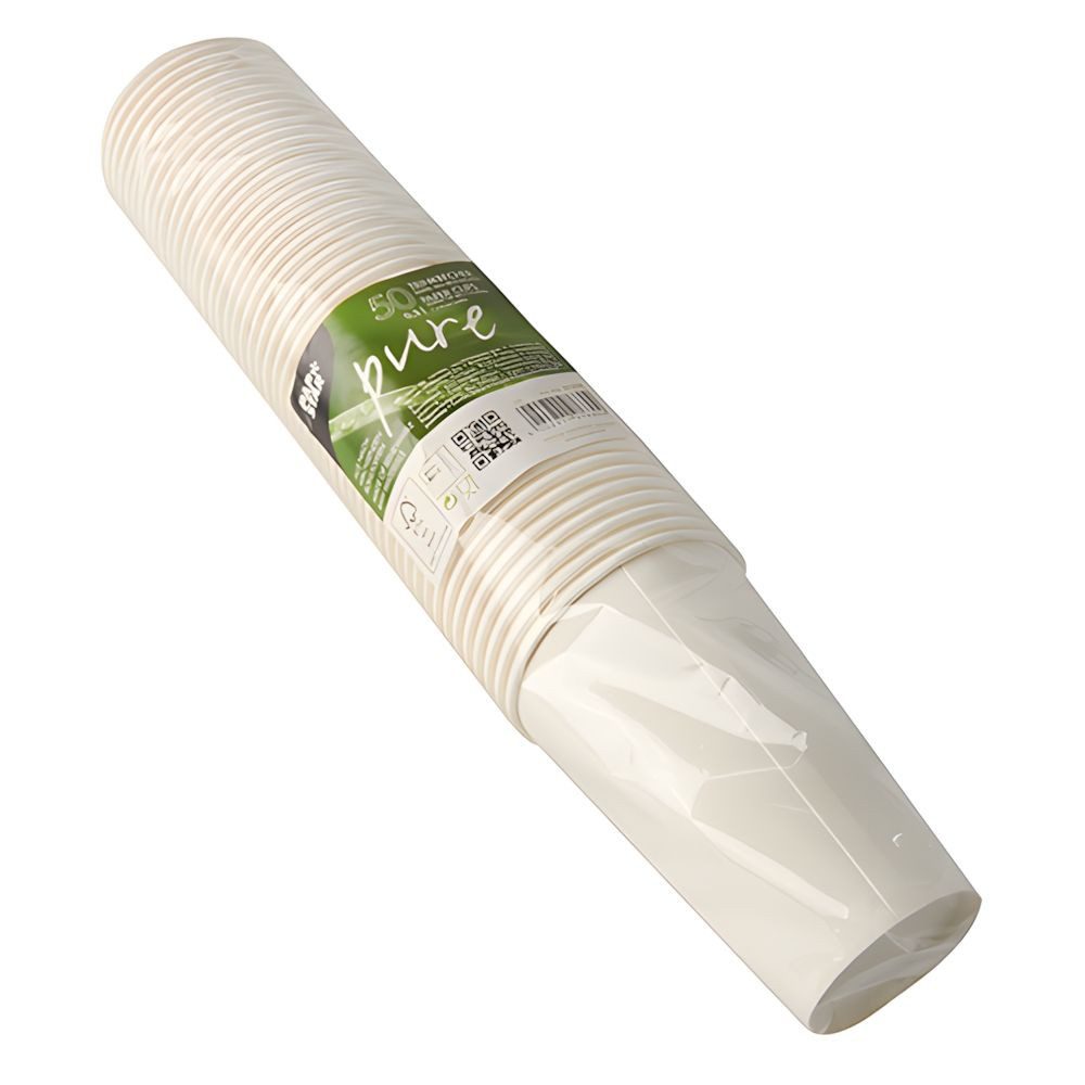 PAPSTAR Einwegbecher Trinkbecher, Pappe 0,3 l Ø 8 cm, 11,7 cm weiss 50 Stk, Pappe, PLA-beschichtet