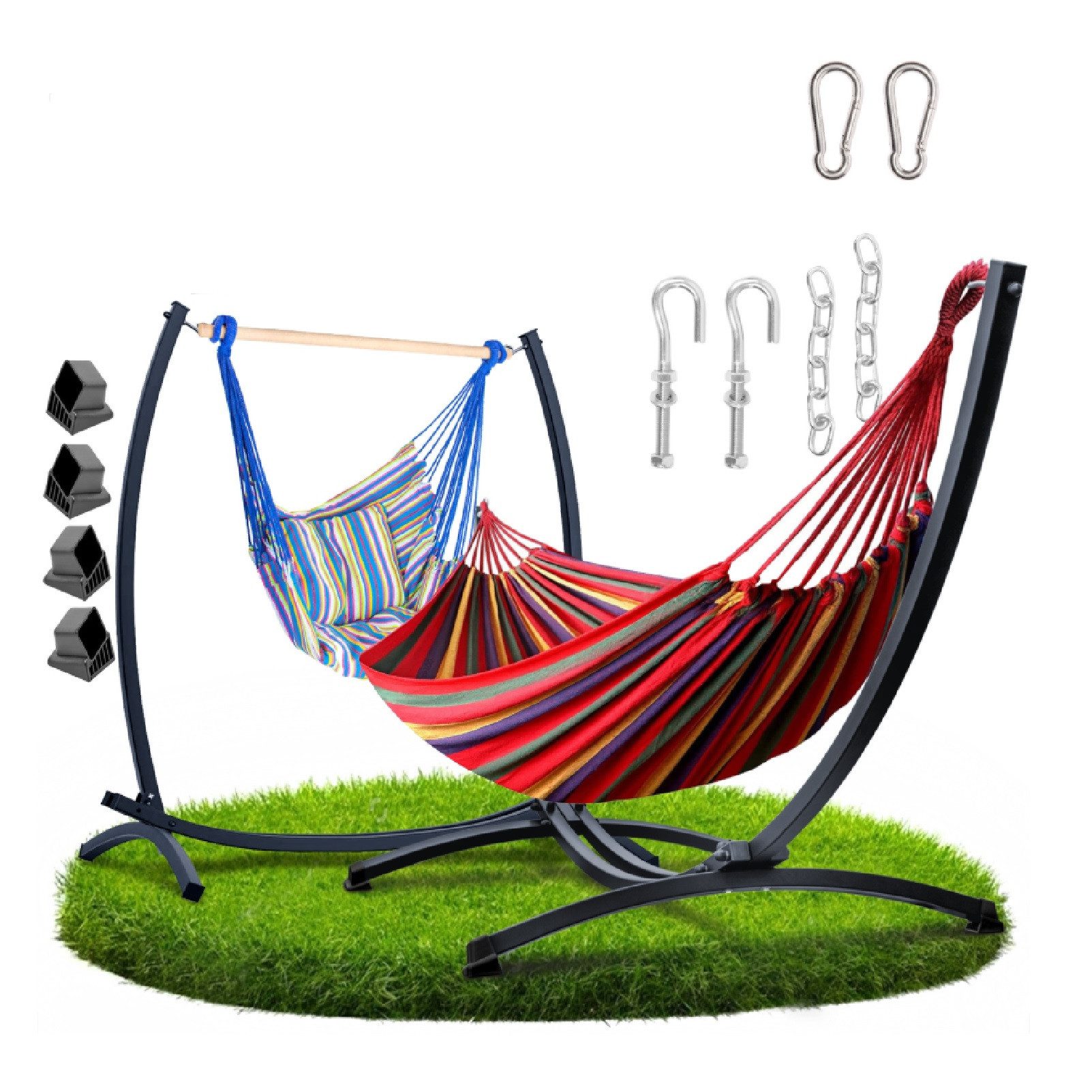 Hängemattengestell mit Hängematte und Hängesessel bis 250 kg