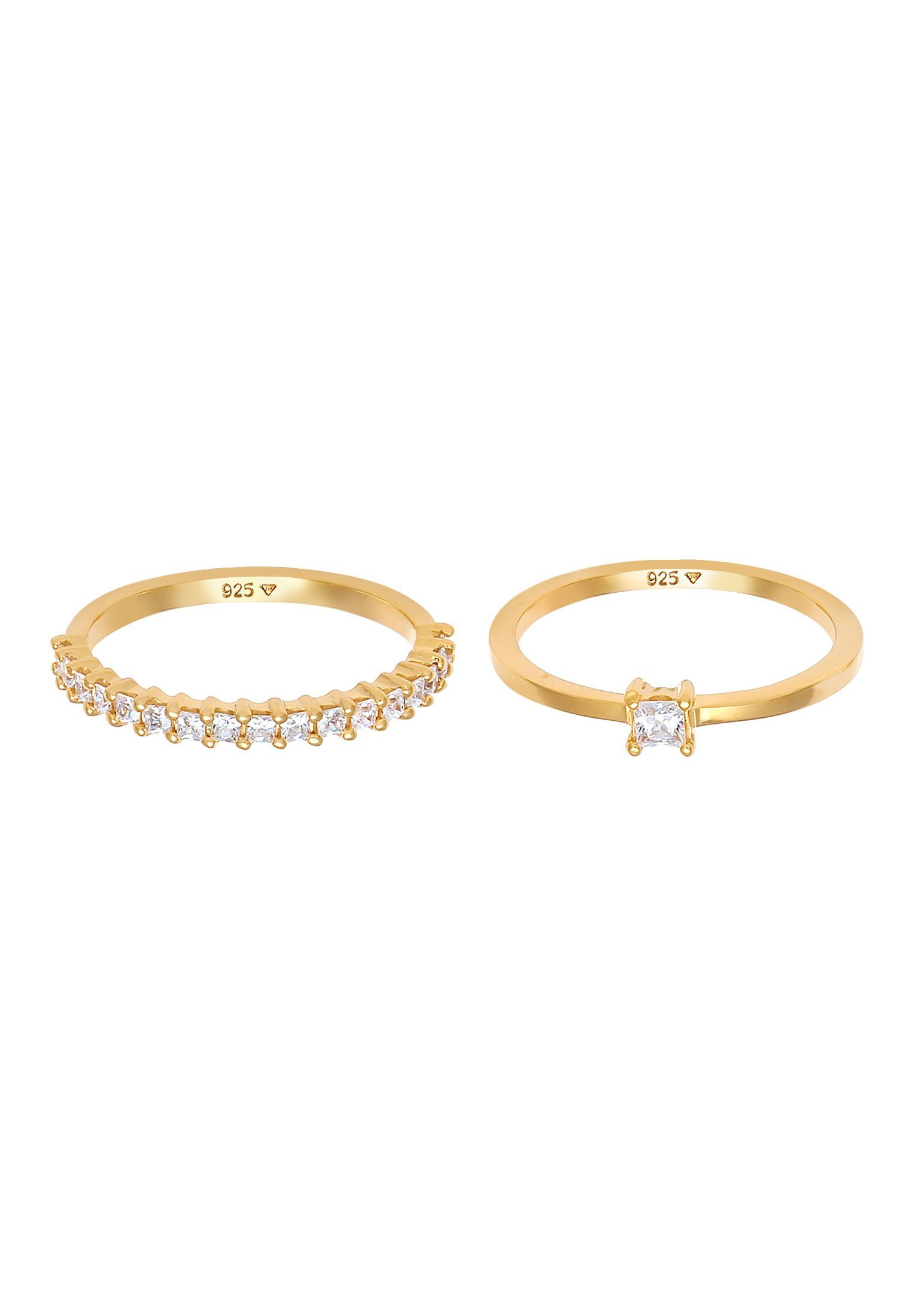 Elli Solitärring Solitär Zirkonia Stapelring (Set günstig online kaufen