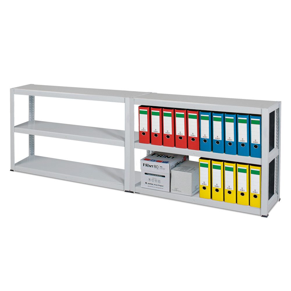 BRB-Lagertechnik Regal Vorratsregal, Stahlblech kunststoffbeschichtet, Stecksystem, 6 Böden, Sehr stabiles Stahl-Steckregal mit 6 Metallböden