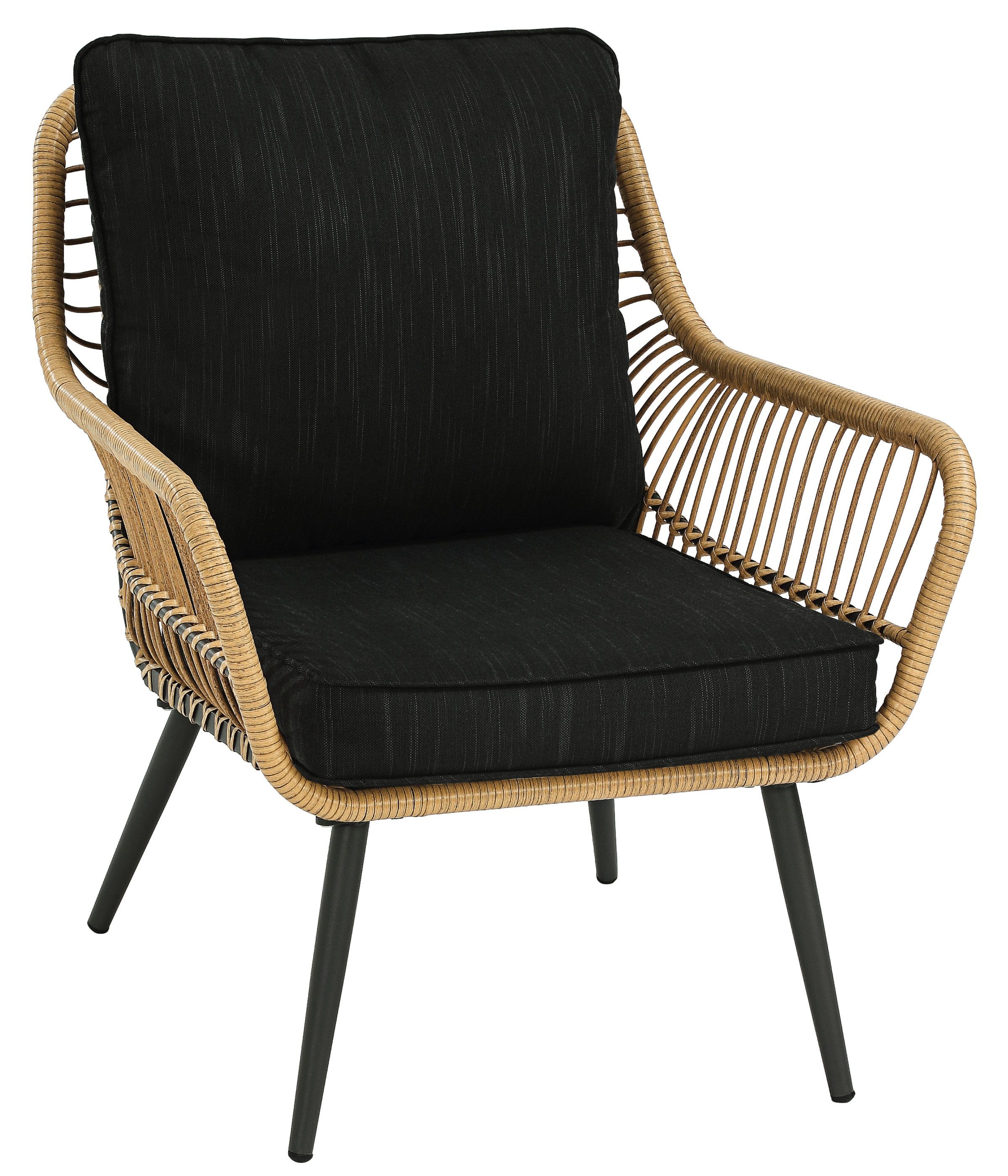 Dehner Gartenlounge-Set Lounge Venezia, 4-teilig, inkl. Polster, Sitzgruppe im Geflechtlook mit einem witterungsbeständigen Alu-Gestell