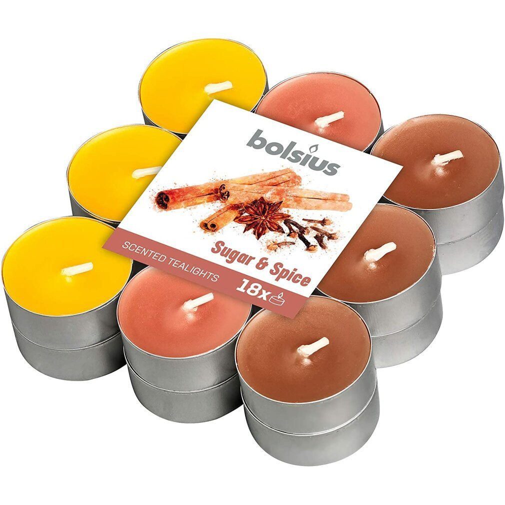 Bolsius Duftkerze Tealight Multi Color Brick 18 Sugar & Spice