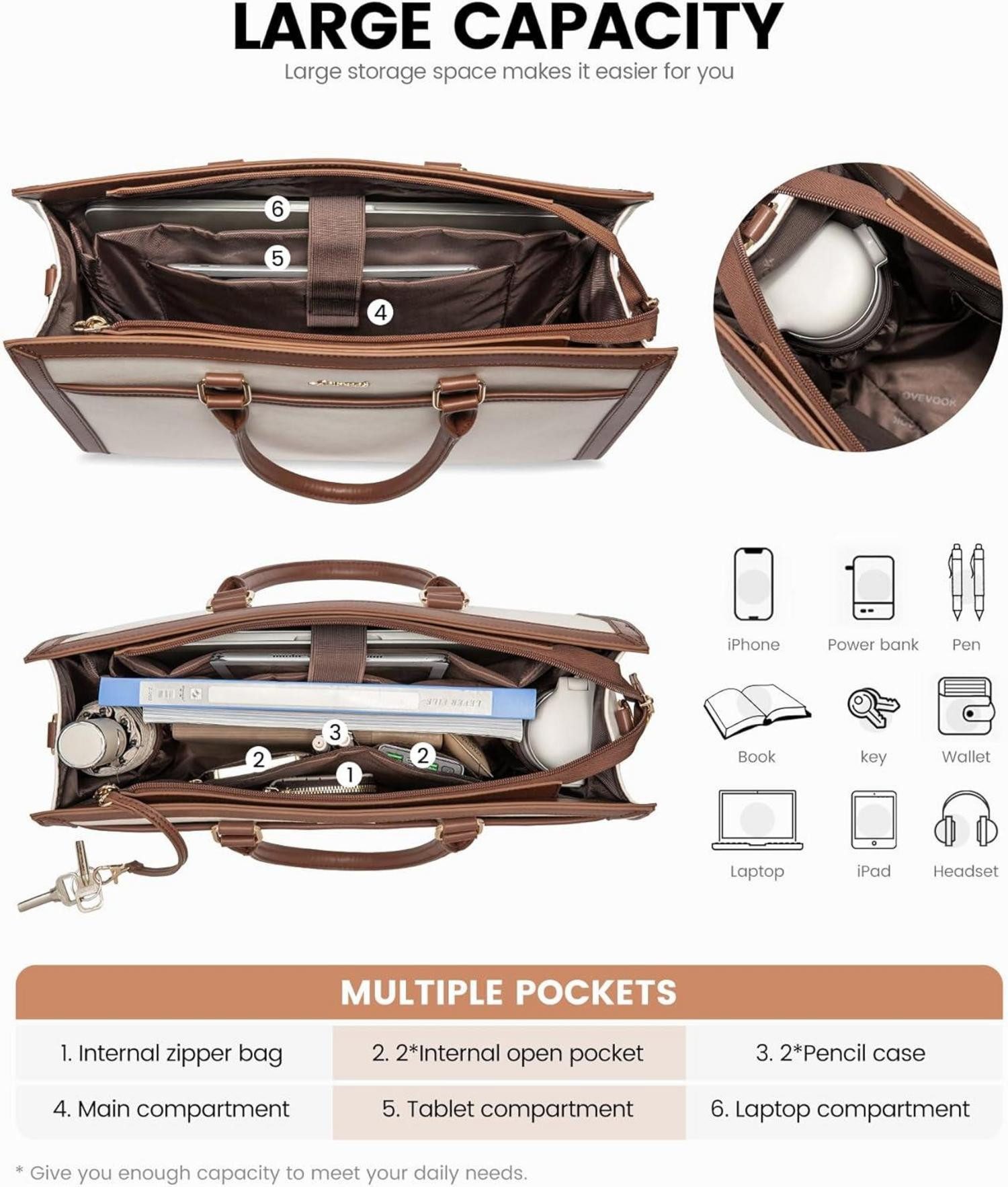 LuxusKollektion Laptoptasche Handtasche Damen 15.6 Zoll günstig online kaufen