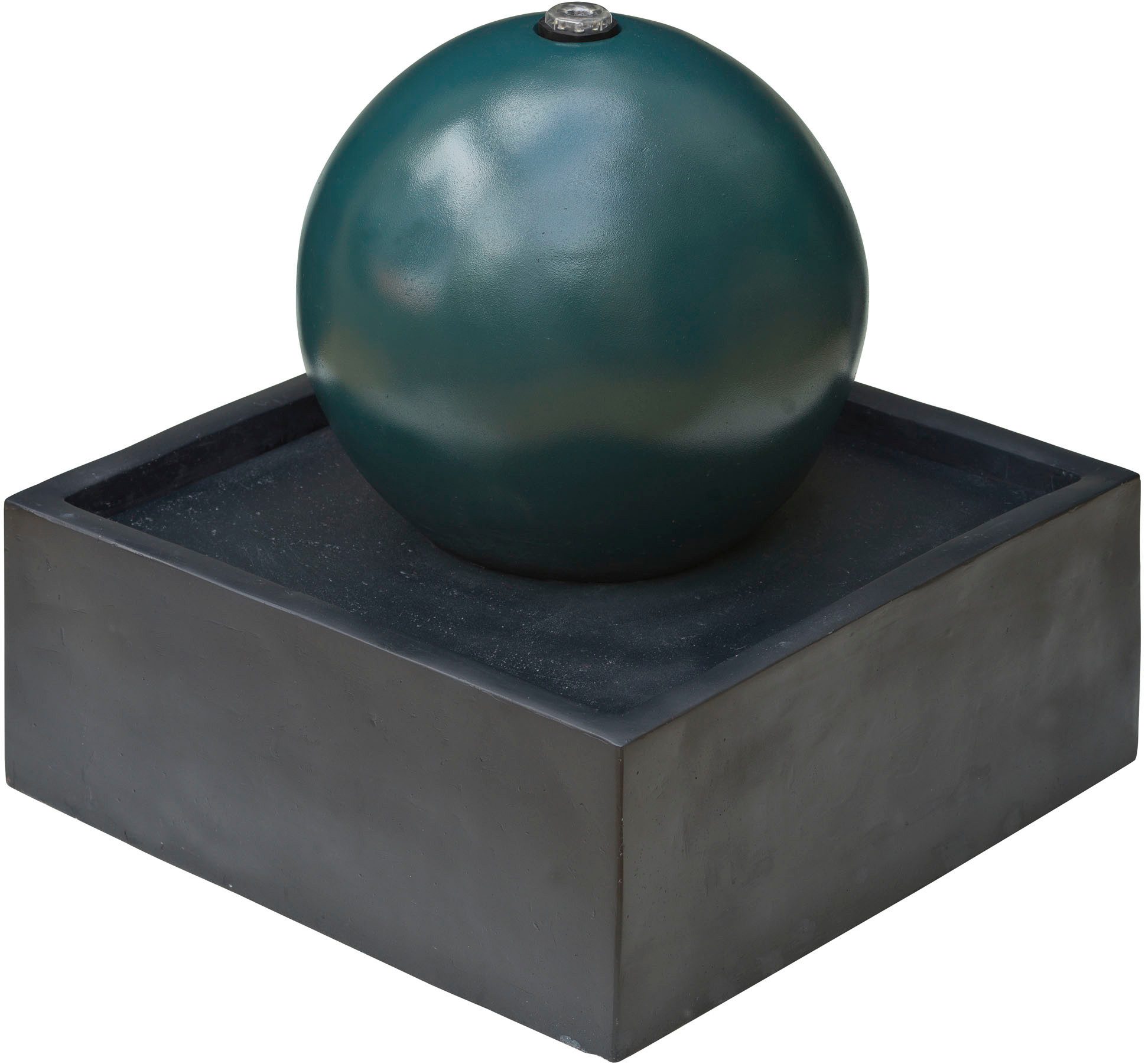 AcquaArte Gartenbrunnen STENI, 50 cm Breite, Wasserspiel mit LED Kugel ⌀: 33 cm, BxTxH: 50x50x53 cm