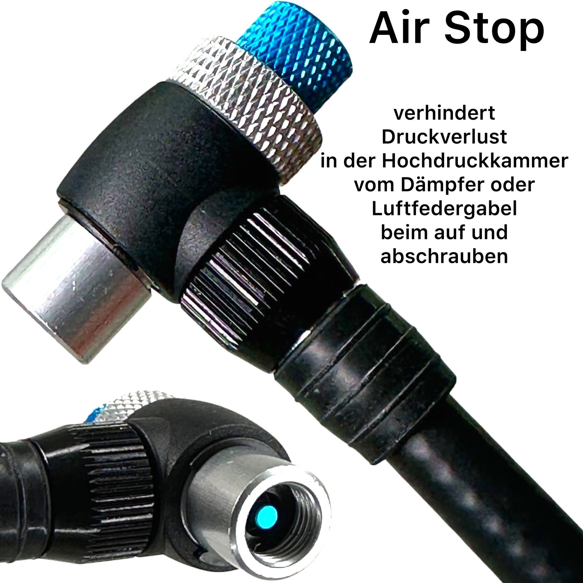 XLC Fahrradpumpe Fahrrad MTB Ebike Hochdruck Federgabel / Dämpferpumpe Auto Ventil