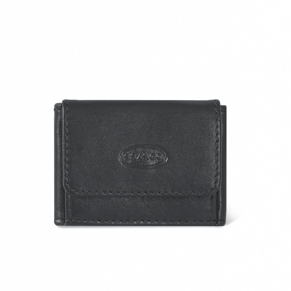 BRANCO Mini Geldbörse Sehr Kleine Geldbörse / Mini Portemonnaie, Leder, Schwarz, Branco 103