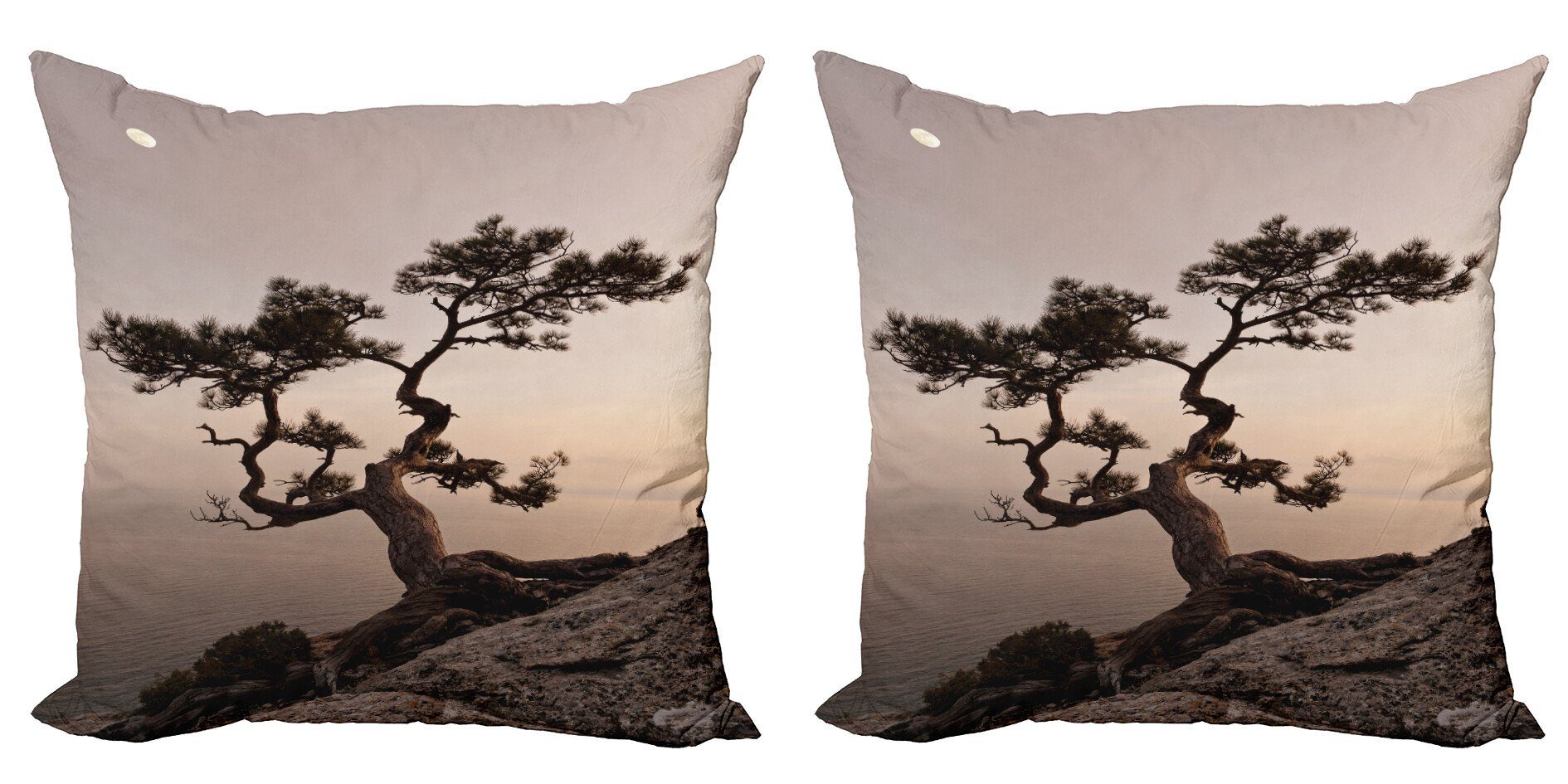 Baum-Fall (2 Abakuhaus Digitaldruck, Stück), Doppelseitiger Juniper Einsame Modern Kissenbezüge Accent Baum