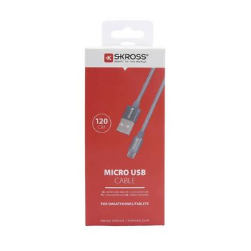 SKROSS USB Lade- und Synchronisationskabel USB-Kabel, Rund, Flexibel, Stoff-Ummantelung