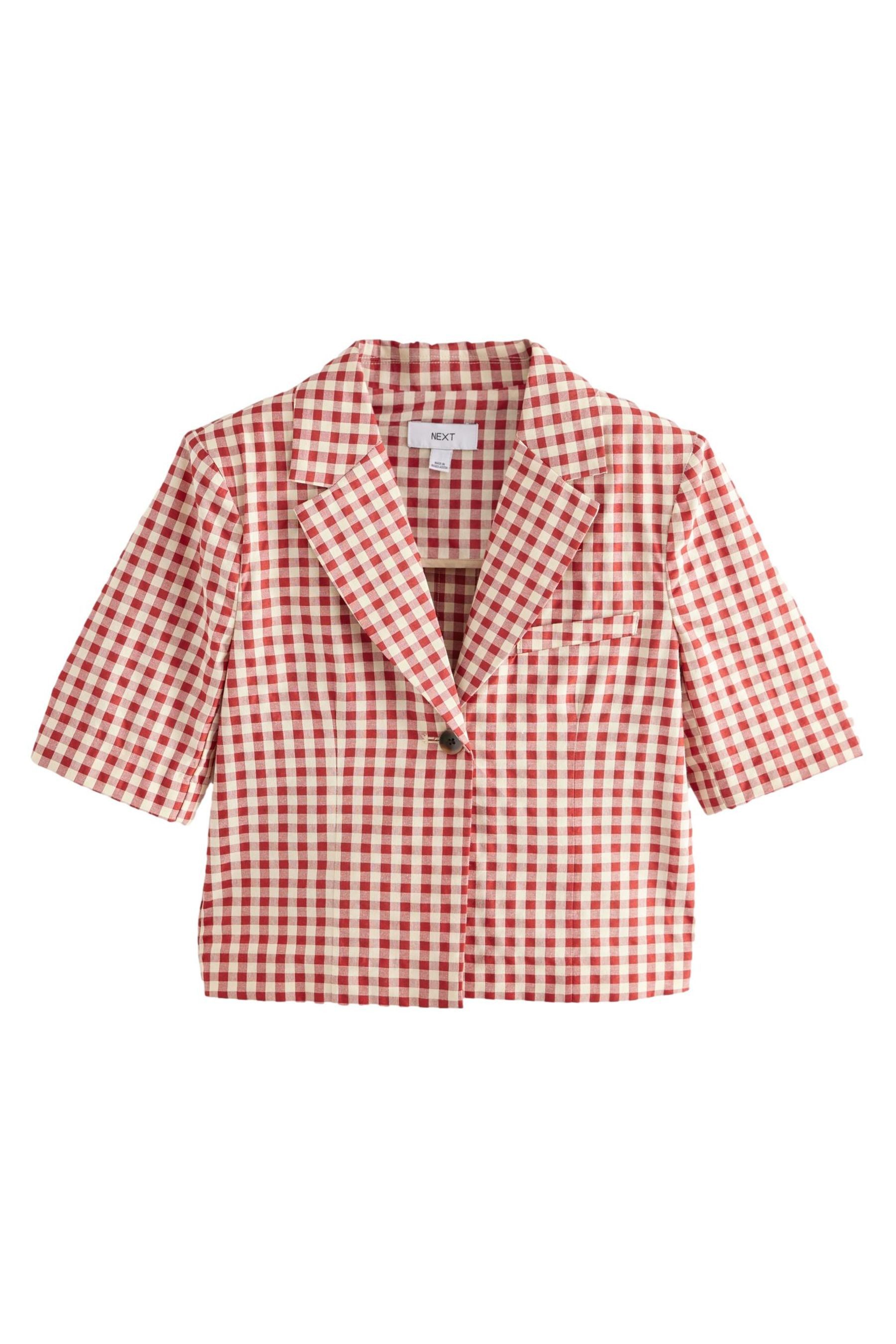 Next Kurzjacke Kurzarmoberteil mit Vichy-Karos (1-St) günstig online kaufen
