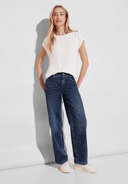 STREET ONE Weite Jeans in blauer Waschung