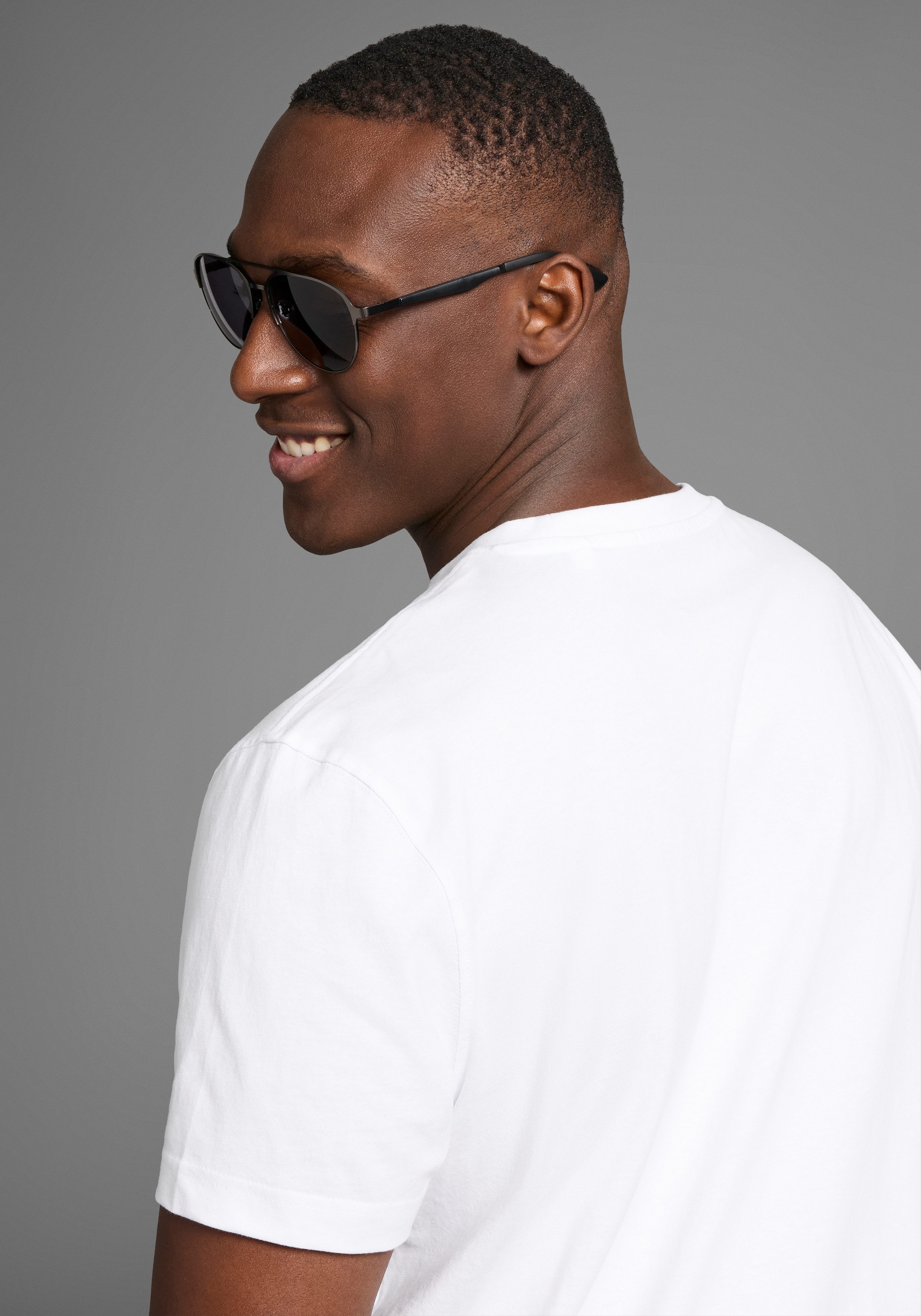 DELMAO Sonnenbrille im neuen Piloten-Look mit matt-grauem Rahmen - NEW