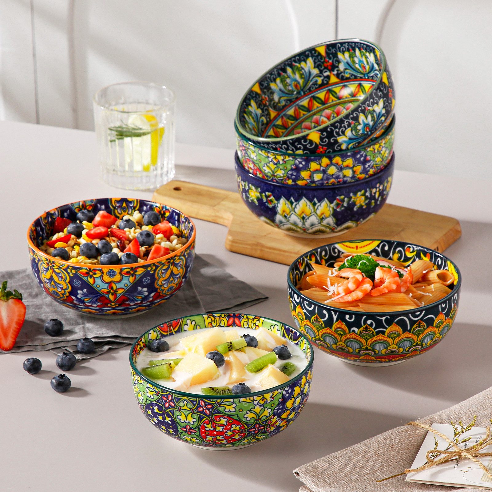 vancasso Schale 6tlg Schale-Set für 6, LUMI Müslischale, Porzellan, BOHO-Stil, Porzellan, (Set, 6-tlg) – Bild 5 von 5