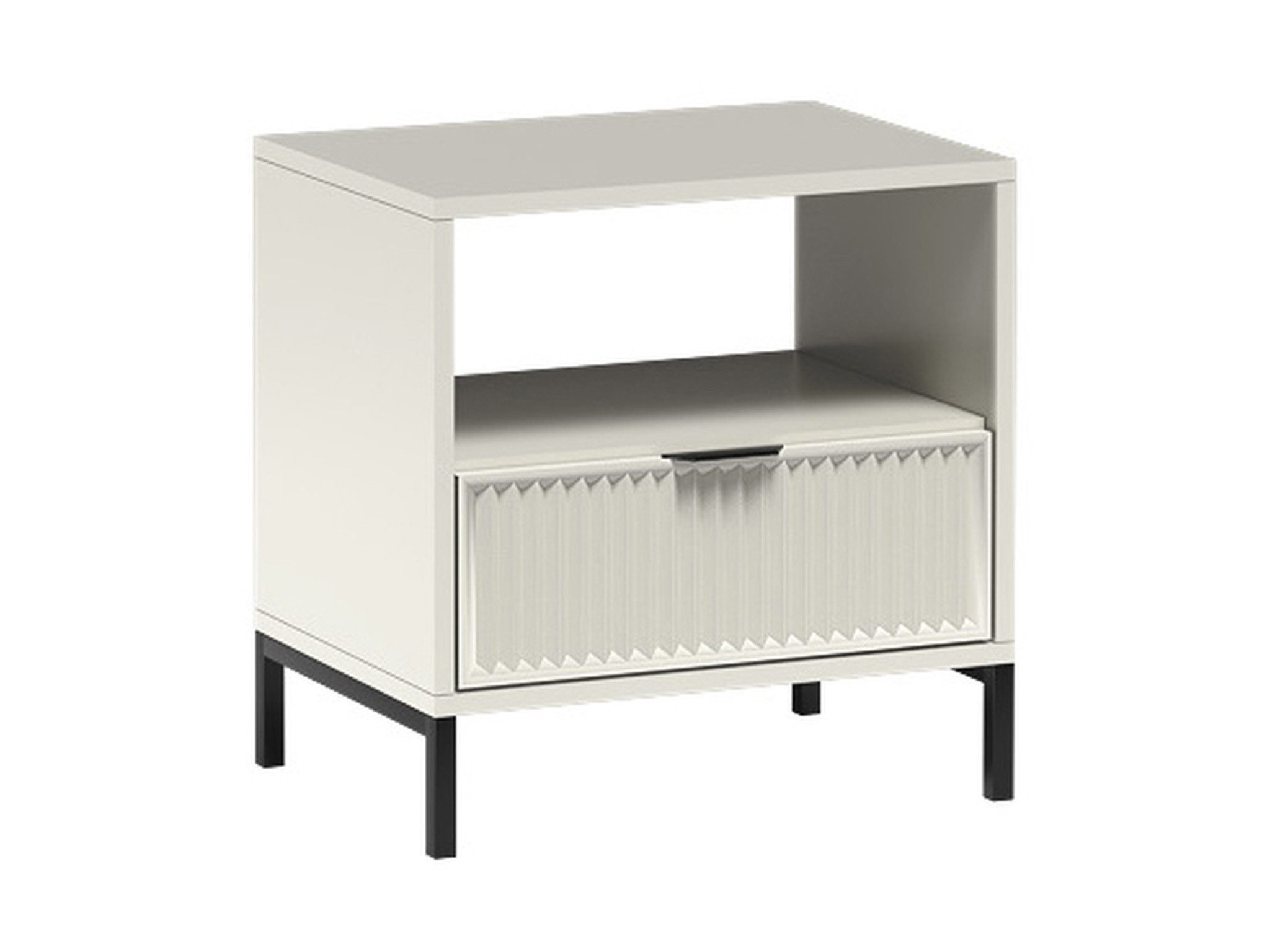 Beautysofa Nachttisch LINNA LS‑7 mit Schublade & Riffelung, Perfekt für moderne Schlafzimmer im Loft- oder Skandi-Stil