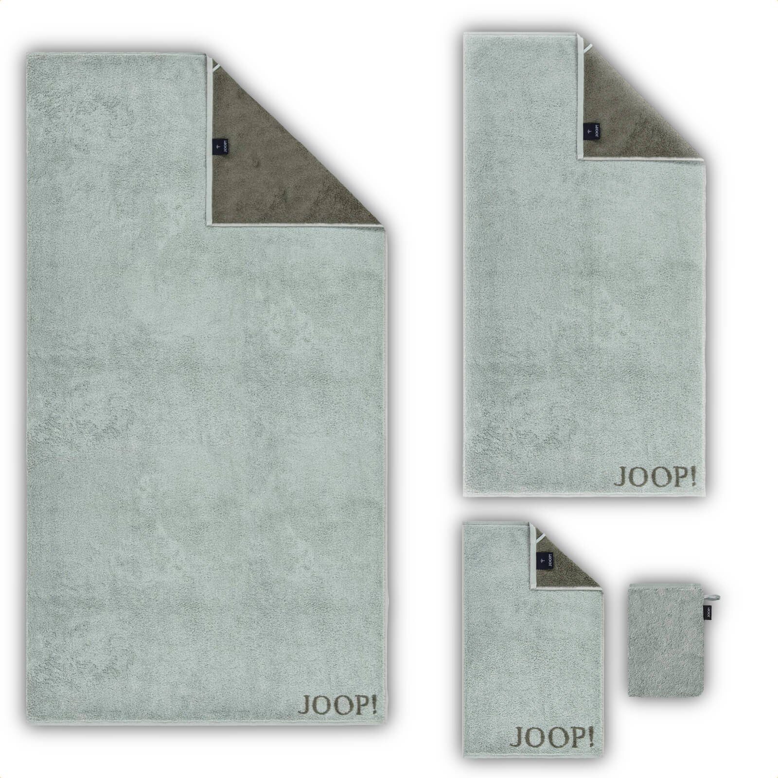 Joop! Salbei Doubleface Logo, Handtuch (1-St), Classic 47, Wendeoptik, Waschhandschuh Flauschig Walkfrottier 1600
