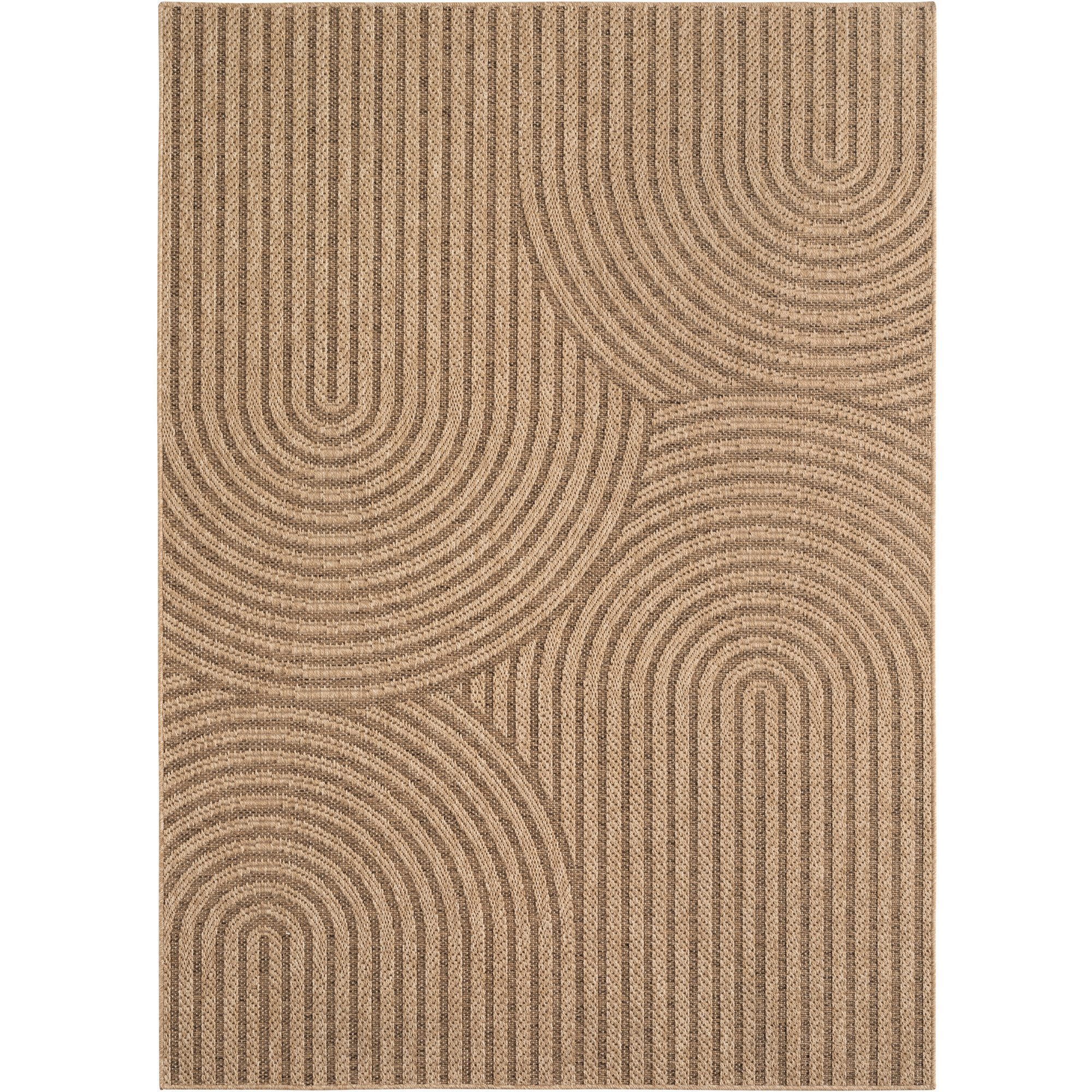 KADIMA DESIGN Outdoorteppich Jute-Optik Flachgewebe Grobe Linien Polypropyl günstig online kaufen