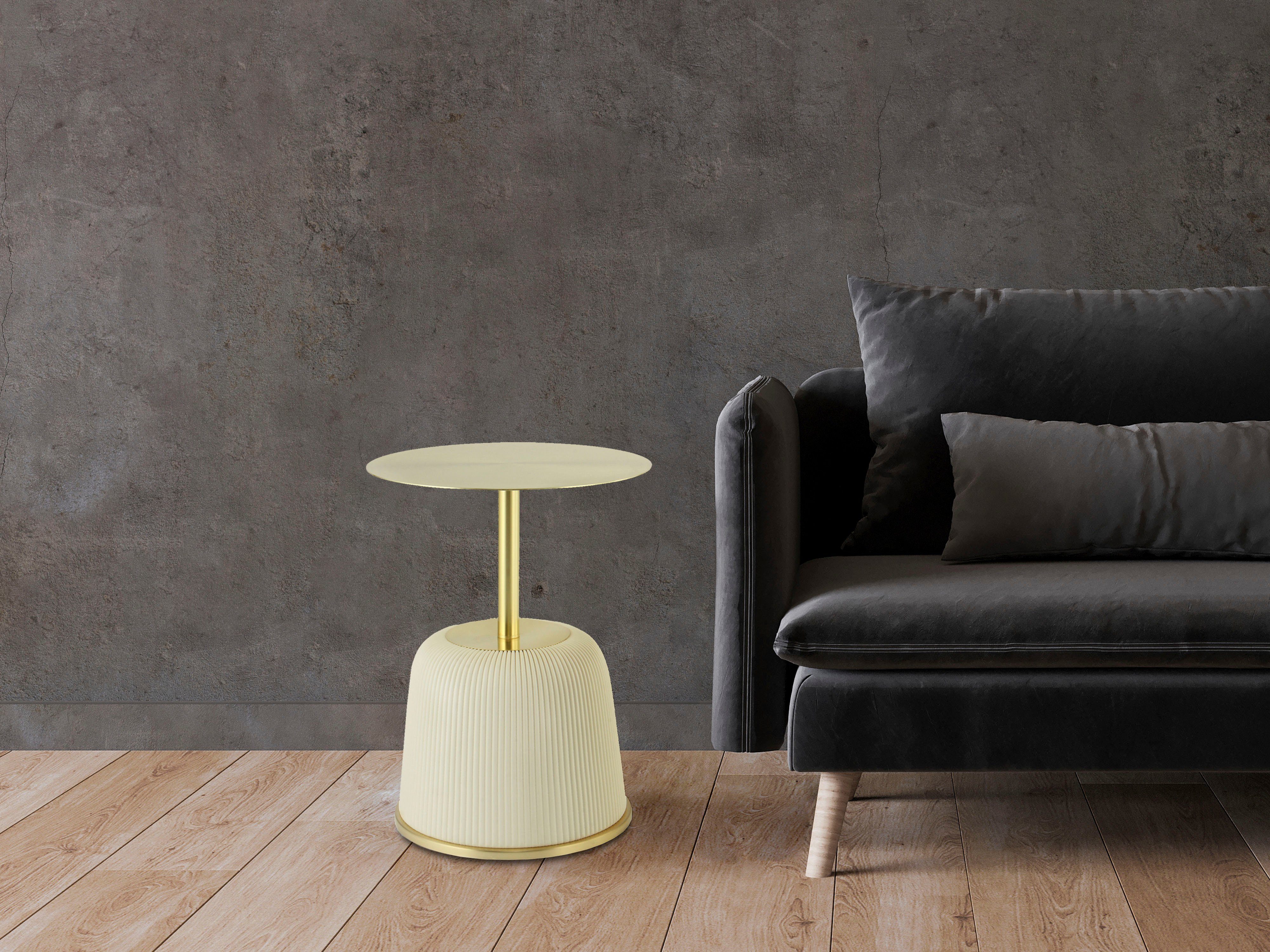 Kayoom Beistelltisch Jokai 325, Eisengestell, PU-Stoffbezug, praktische Ablagefläche (1-St), elegant, feste Konstruktion, pflegeleicht, pflegeleicht