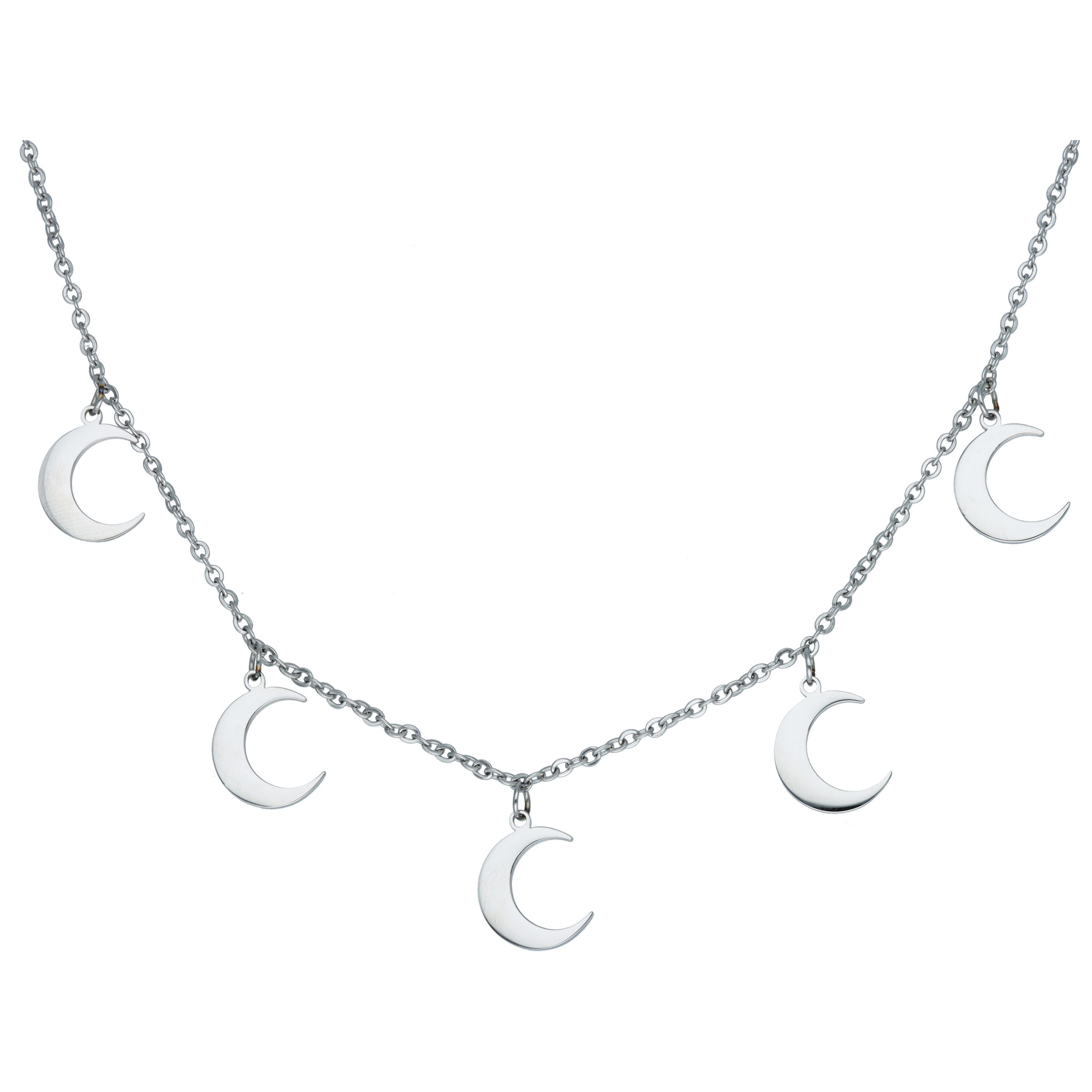 Wildcat Kette mit Anhänger Little Moon Necklace - Silber, Chirurgenstahl 316L - wasserfest, langlebig, hautverträglich