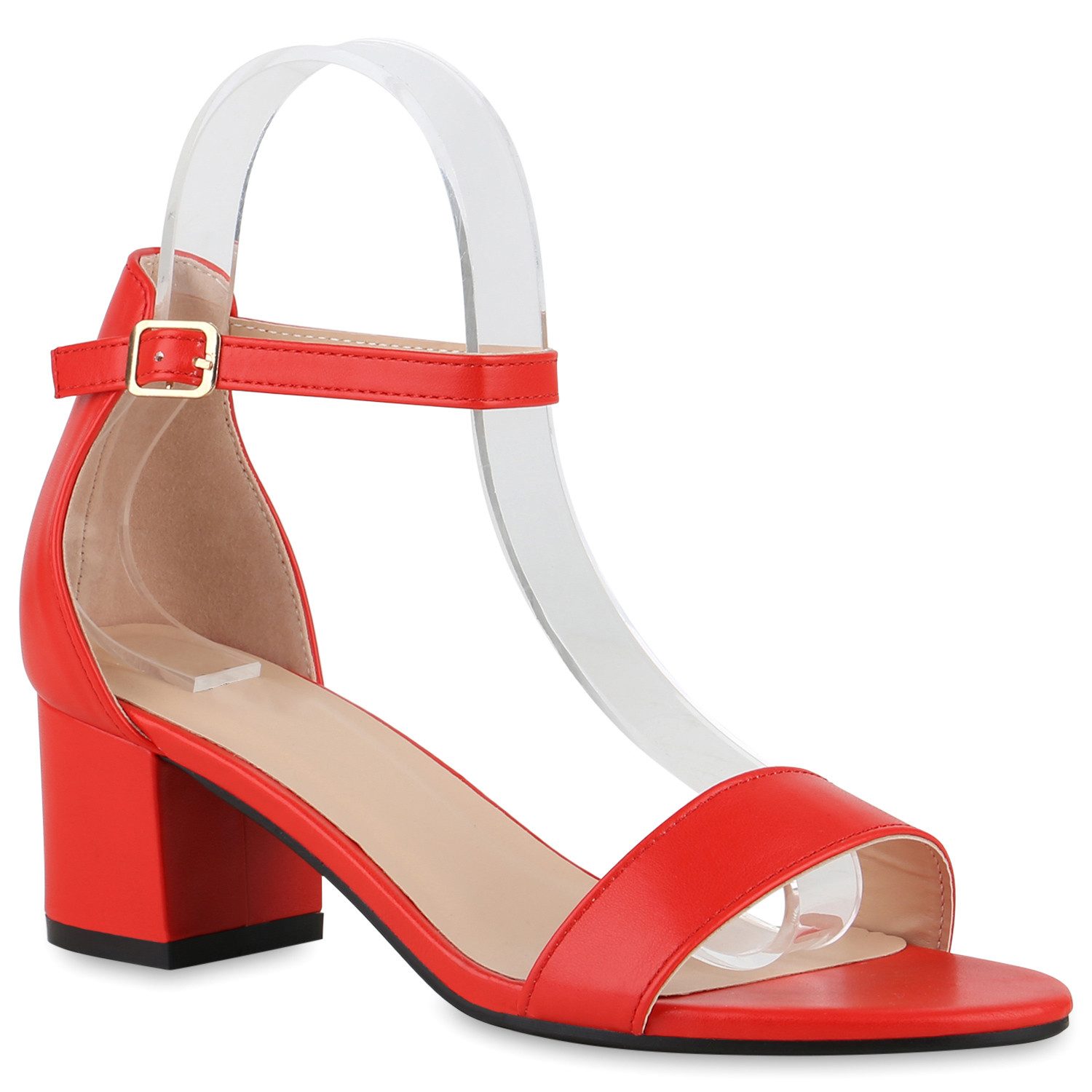 VAN HILL 840130 Sandalette Damen Sandaletten Christina Klassische Blockabsatz Basic Schuhe