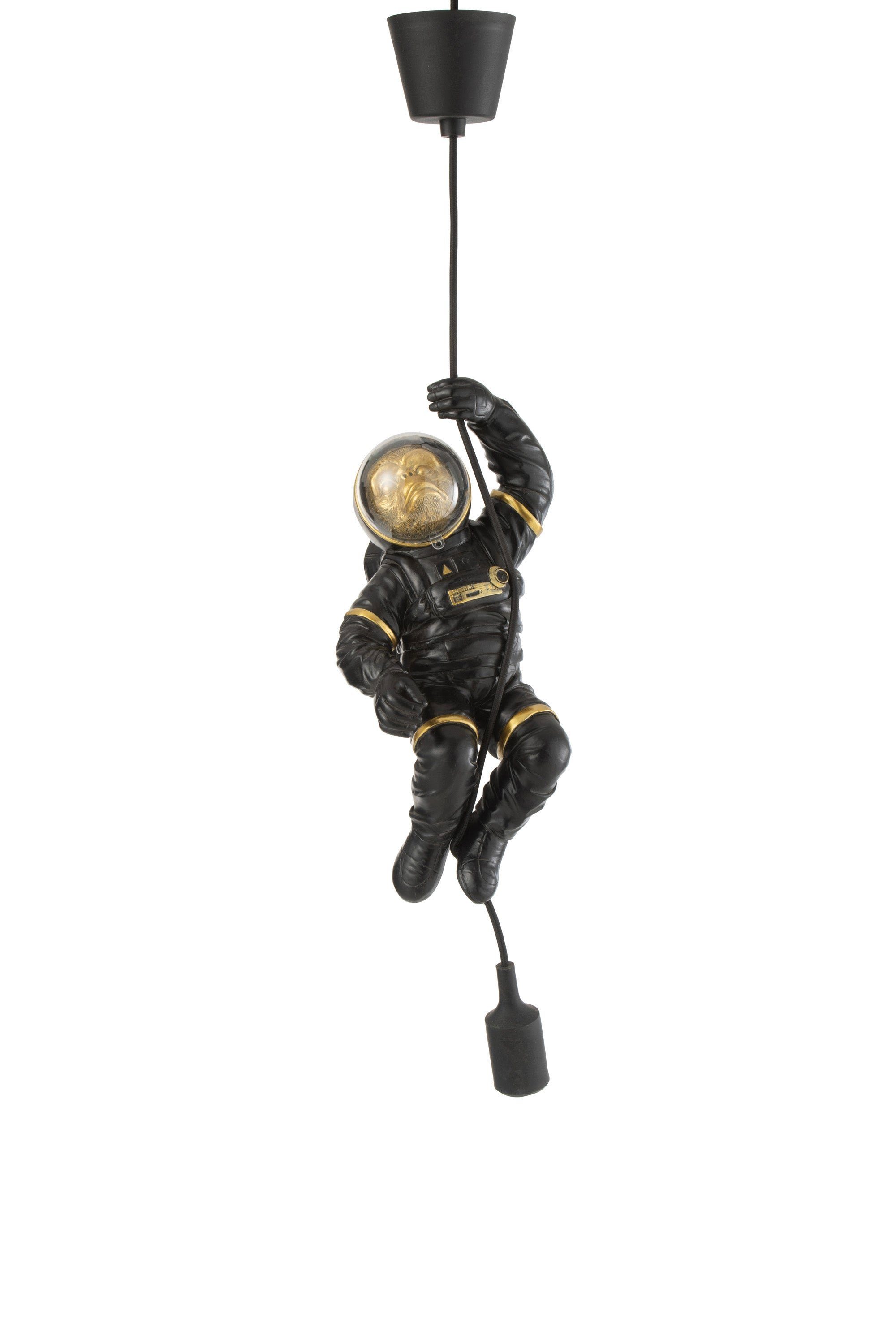 37cm Gold / Schwarz Astronaut GILDE Dekoobjekt Affe Höhe Figur Hängelampe