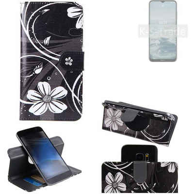 K-S-Trade Handyhülle für Nokia G20, Schutzhülle Handyhülle Hülle 360° Wallet Case ''Flowers''