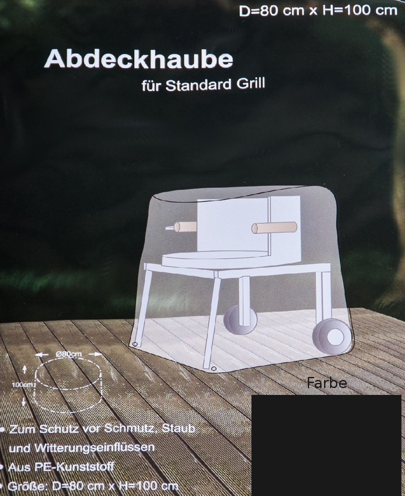 BURI Schutzplane Abdeckhaube anthrazit für Grill Schutzhülle Abdeckplane Schutzhaube