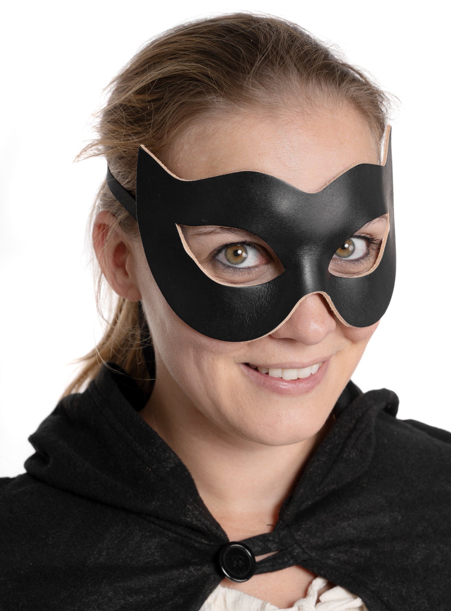 Andracor Verkleidungsmaske Colombina Spiona schwarz - Karneval Faschingsmaske, Ob als verwegenes Kätzchen oder als stylische Catwoman, die Ledermask