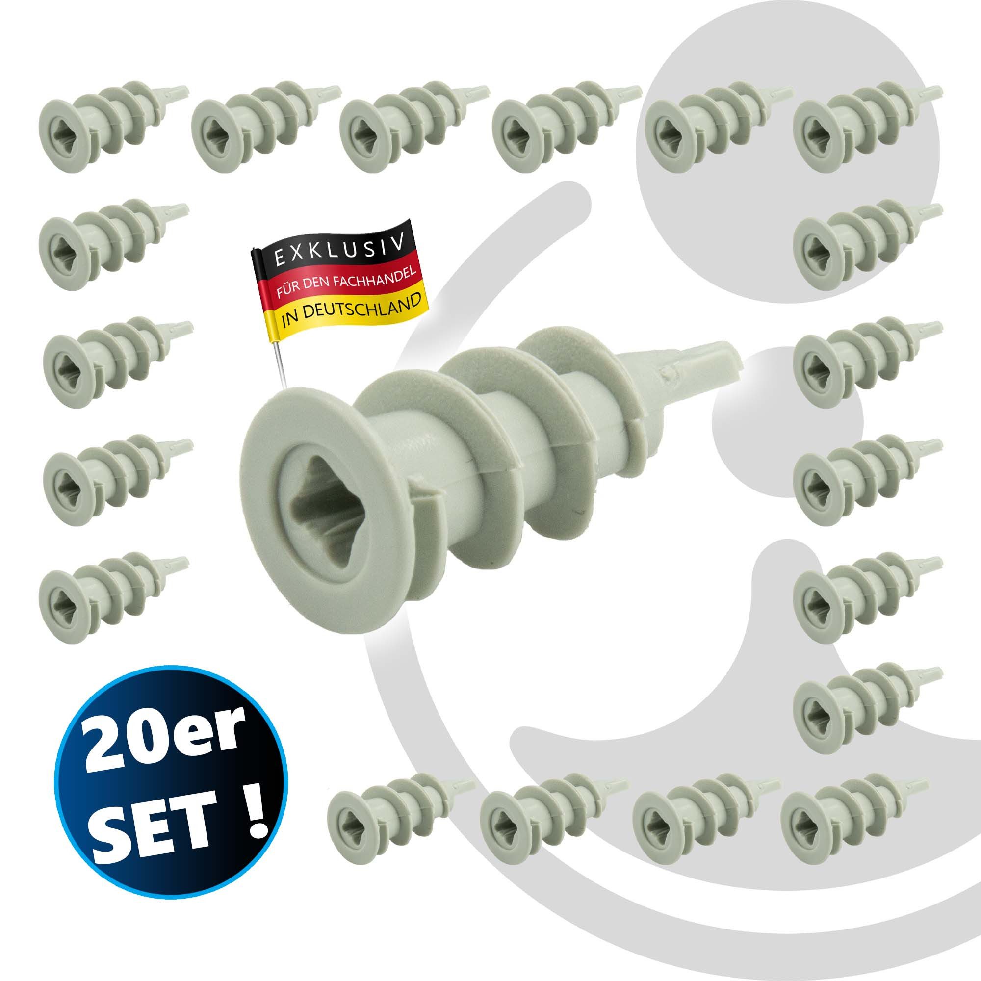 MASTERPROOF PROFESIONAL Hohlraumdübel Gipsplattendübel Integral, für Schrauben von Ø 3,3 mm bis Ø 5,5 mm