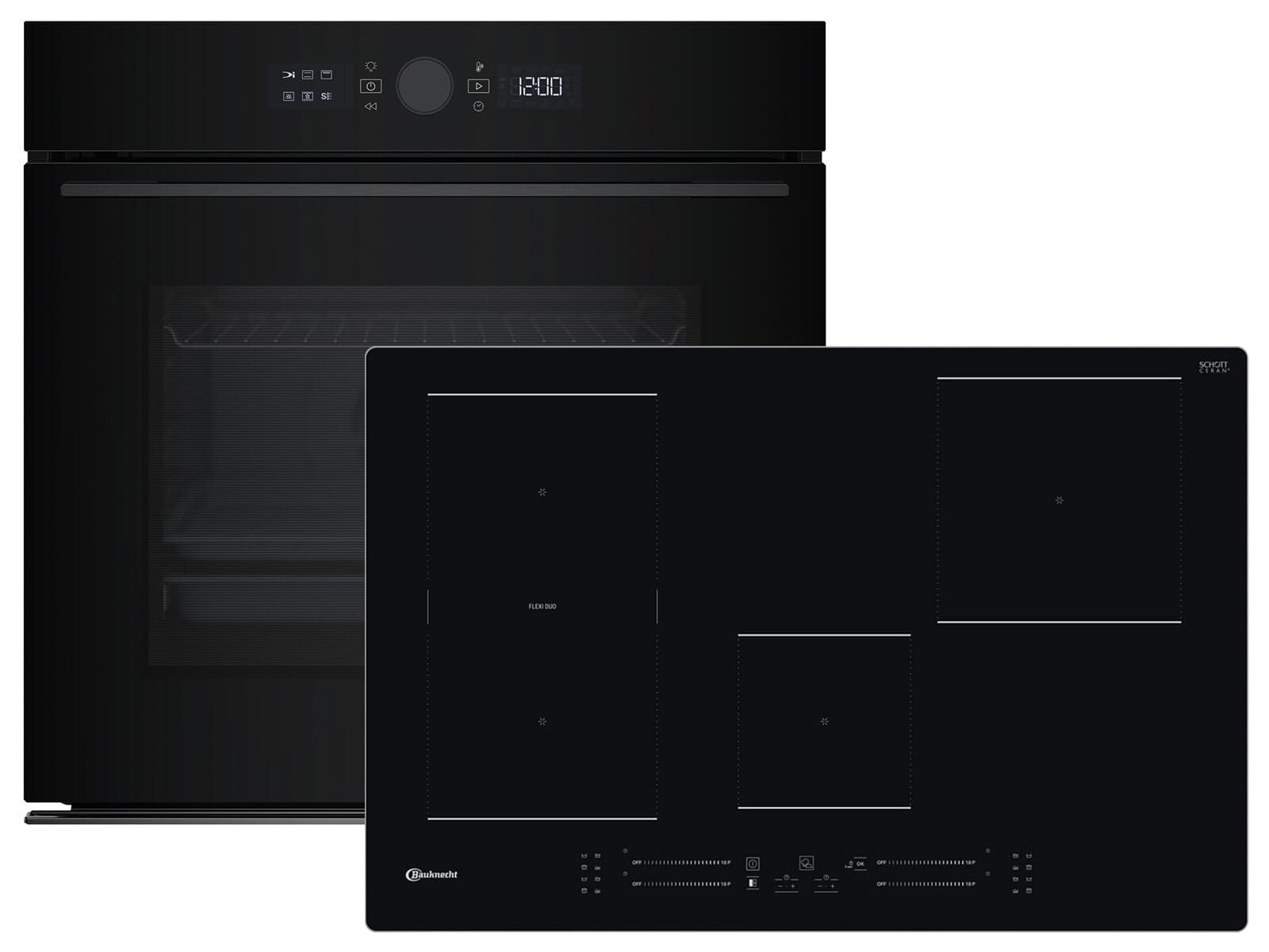 BAUKNECHT Backofen-Set BAKOPYRO77, mit 1-fach Auszug, Pyrolyse-Selbstreinigung, Timer, TouchControl-Bedienung