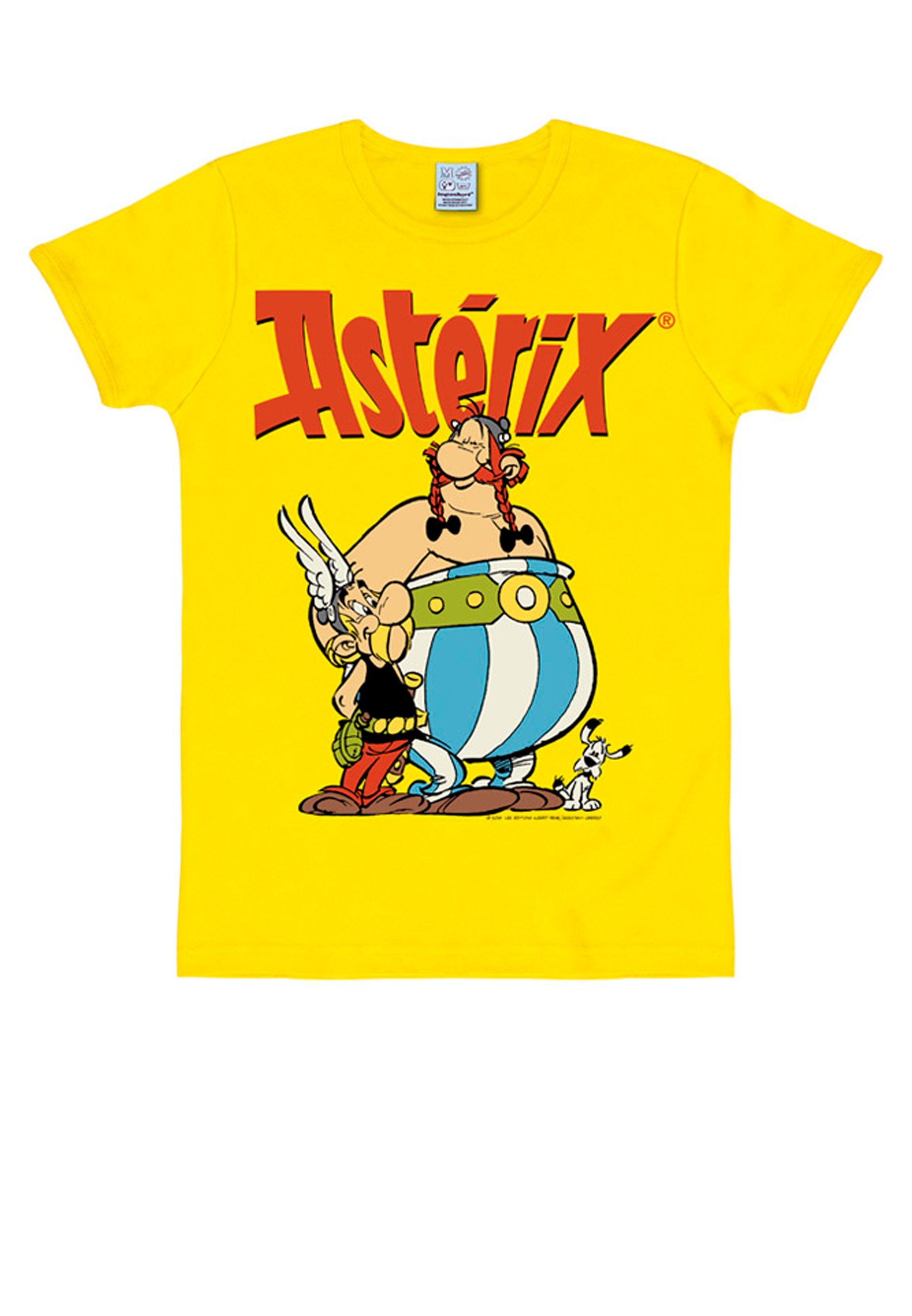 Asterix & T-Shirt lizenzierten Originaldesign Obelix im LOGOSHIRT gelb