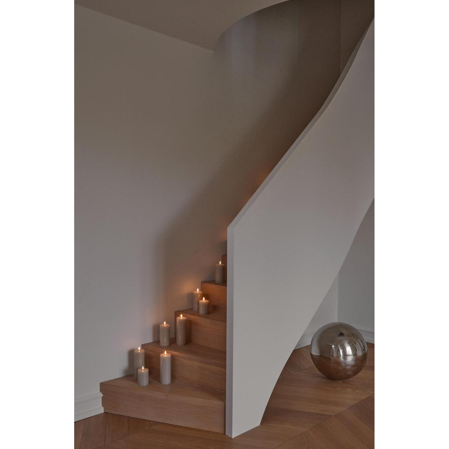 ester & erik LED-Kerze LED Blockkerze Linen Grey (20cm)
