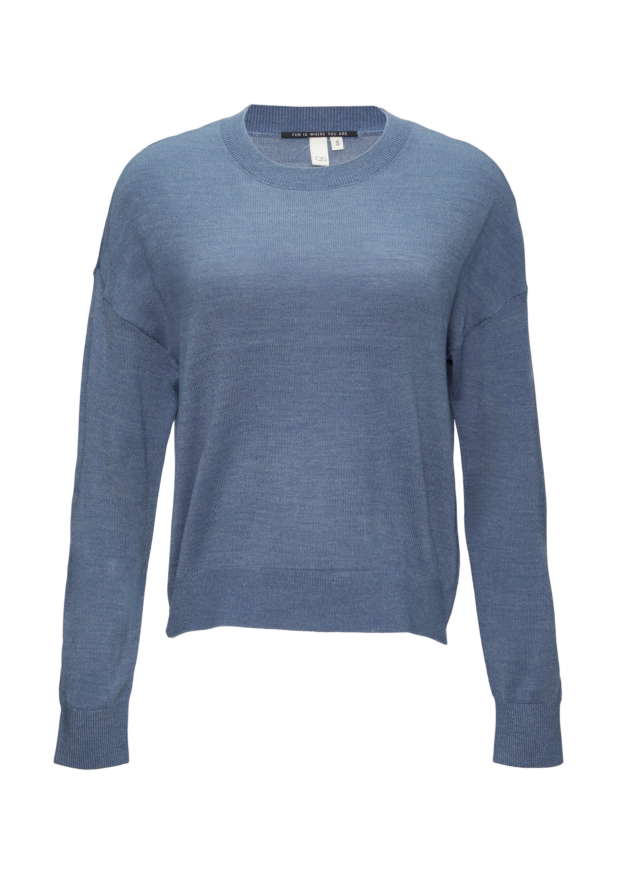 QS Longpullover Strickpullover Verkürzter Strickpullover in günstig online kaufen
