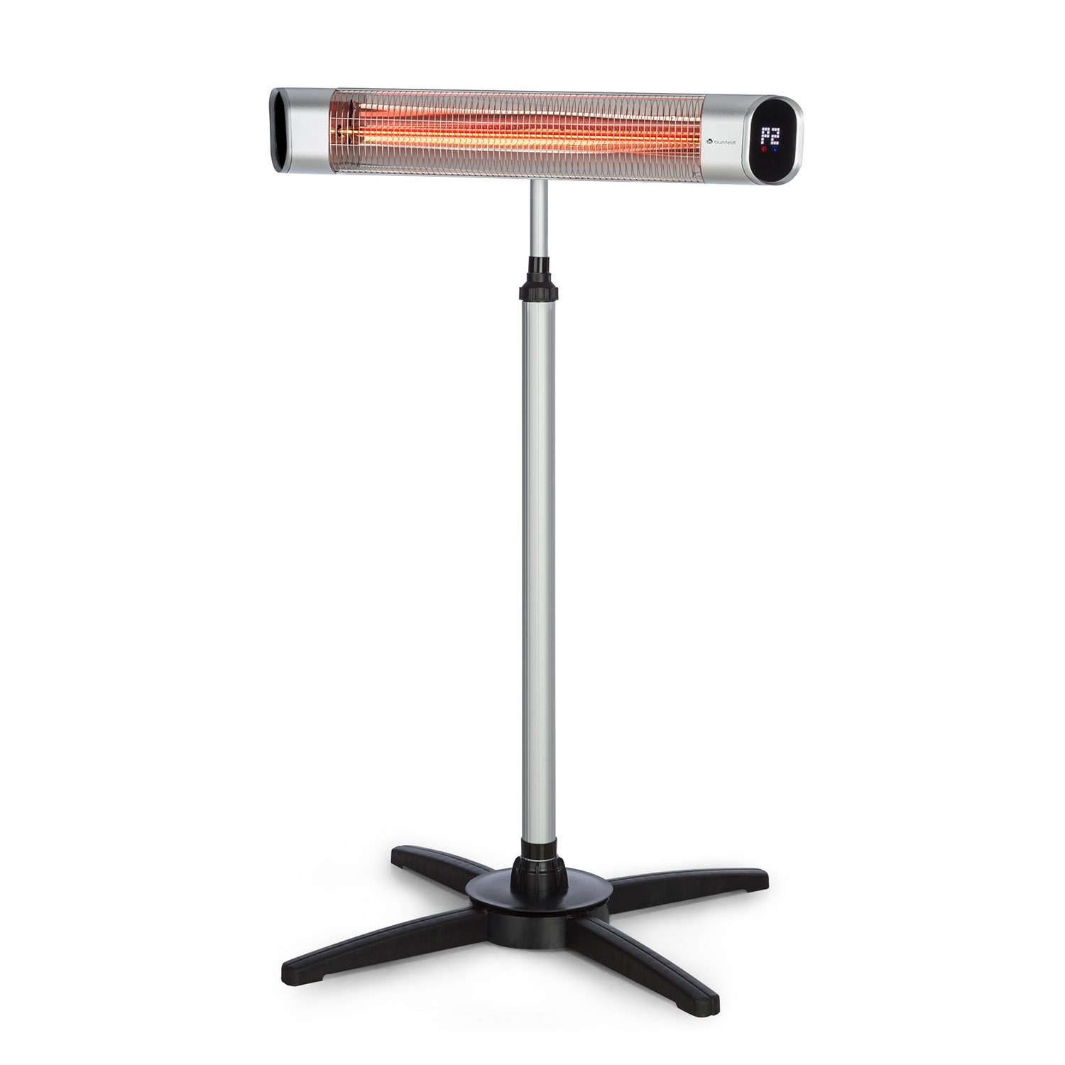 blumfeldt Terrassenstrahler Dark Wave Stand, Infrarot Heizstrahler Terrasse Wand IR Strahler Timer 2000W