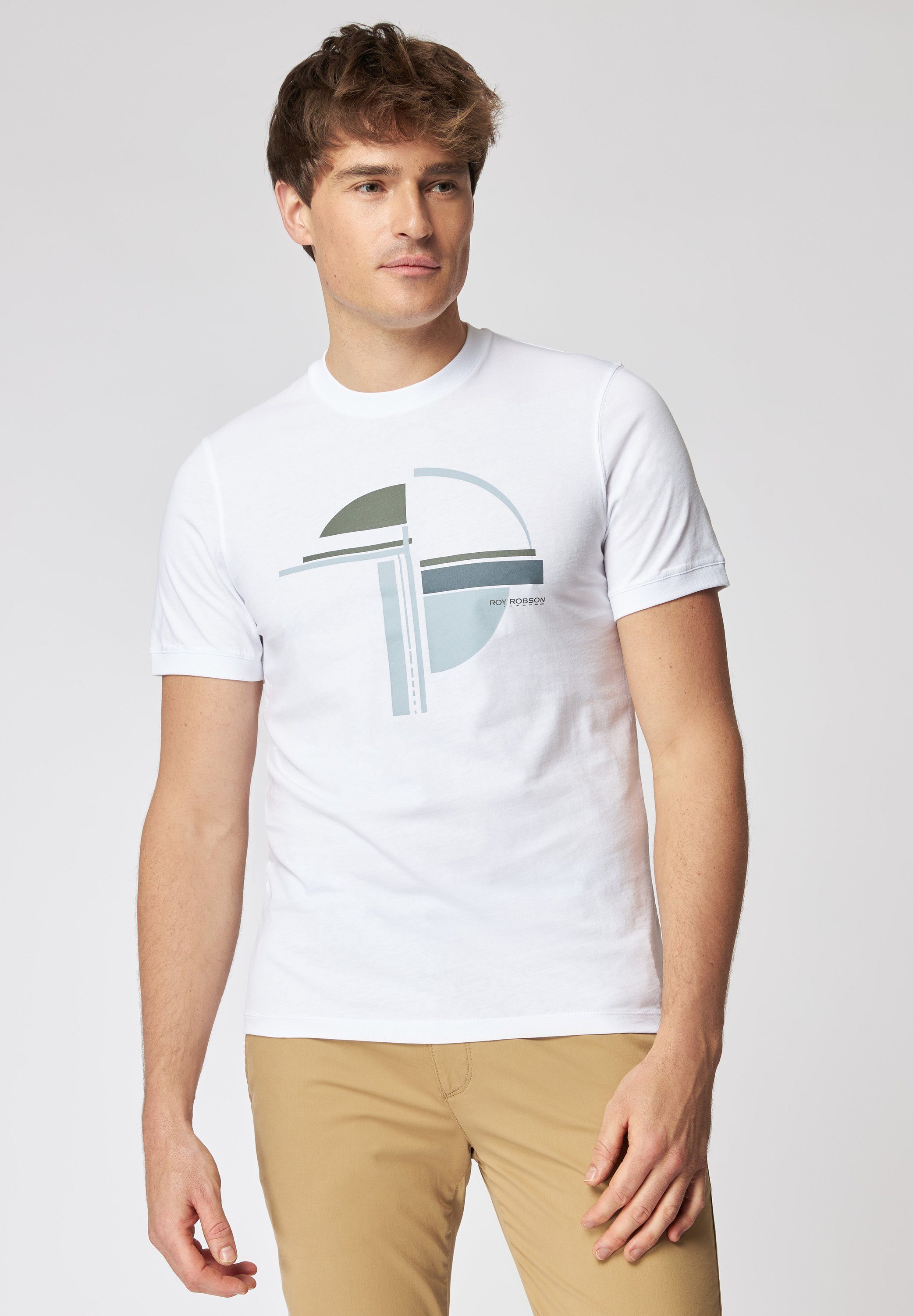 Roy Robson T-Shirt Frontprint - Weicher Griff white