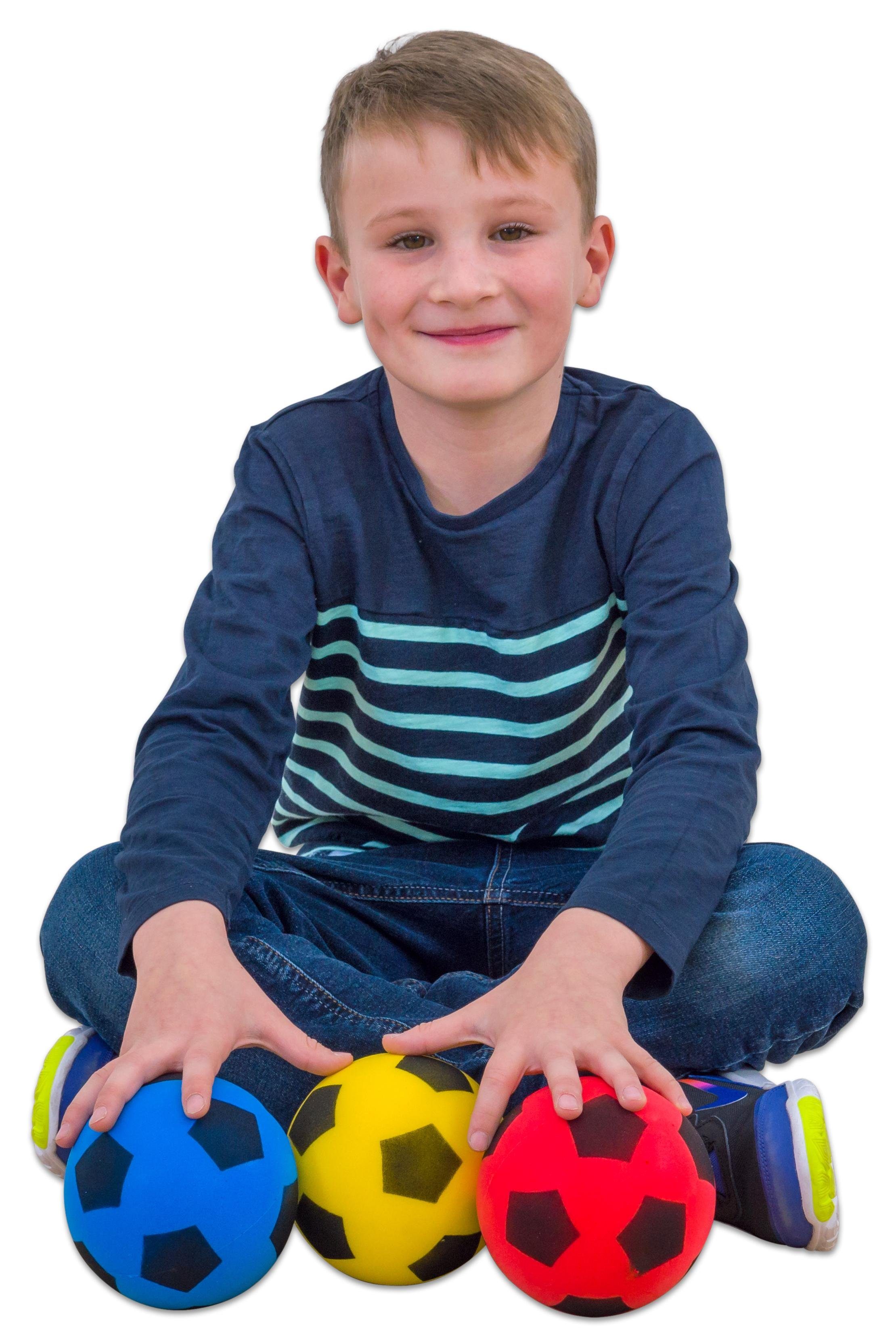 Betzold Spielball Softbälle-Set 3 Stück - Soft-Fußball-Set - 12 cm
