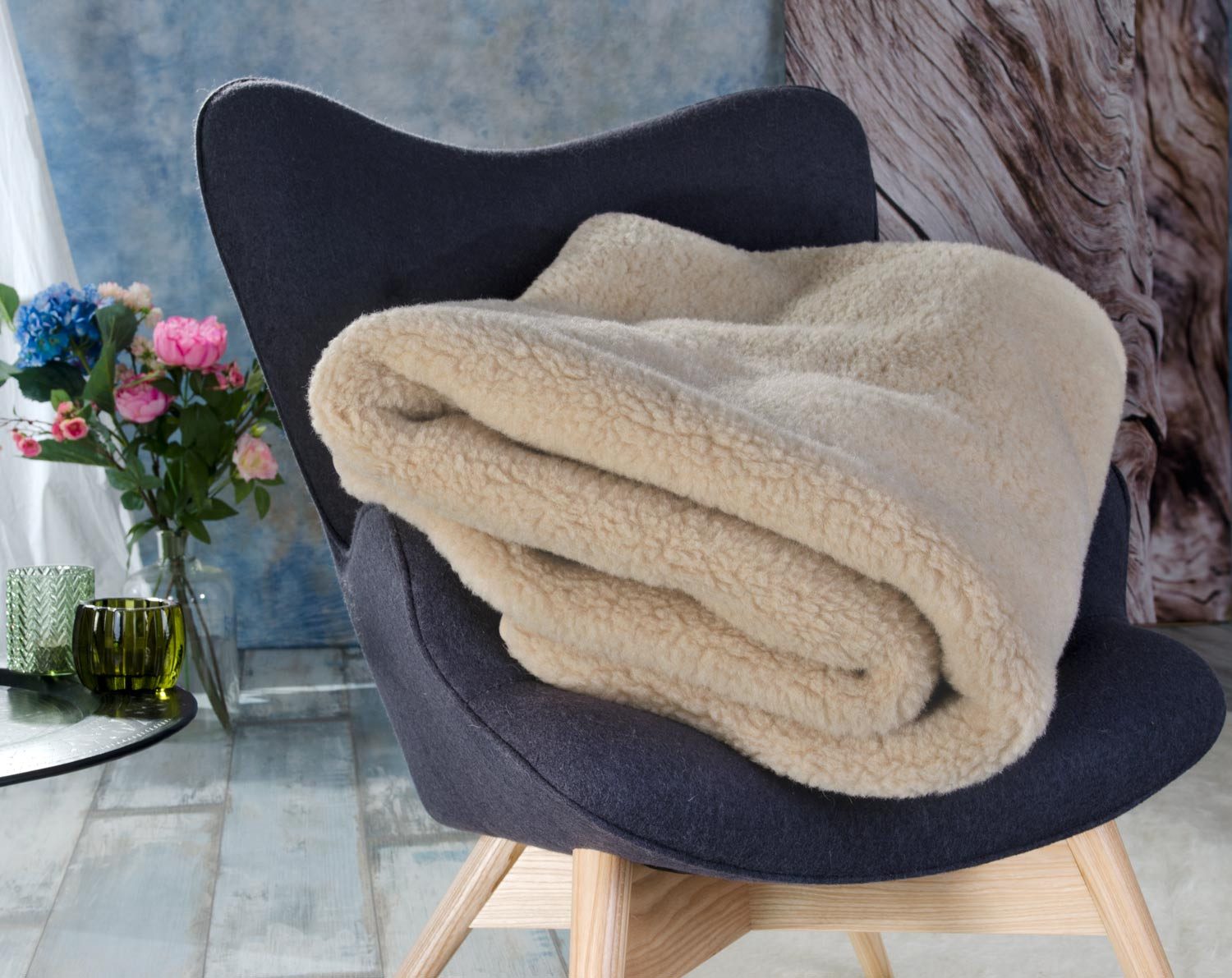 Wolldecke Dicke Wolldecke (Bettdecke) Nuss 135x200cm aus 100% Merinowolle, günstig online kaufen