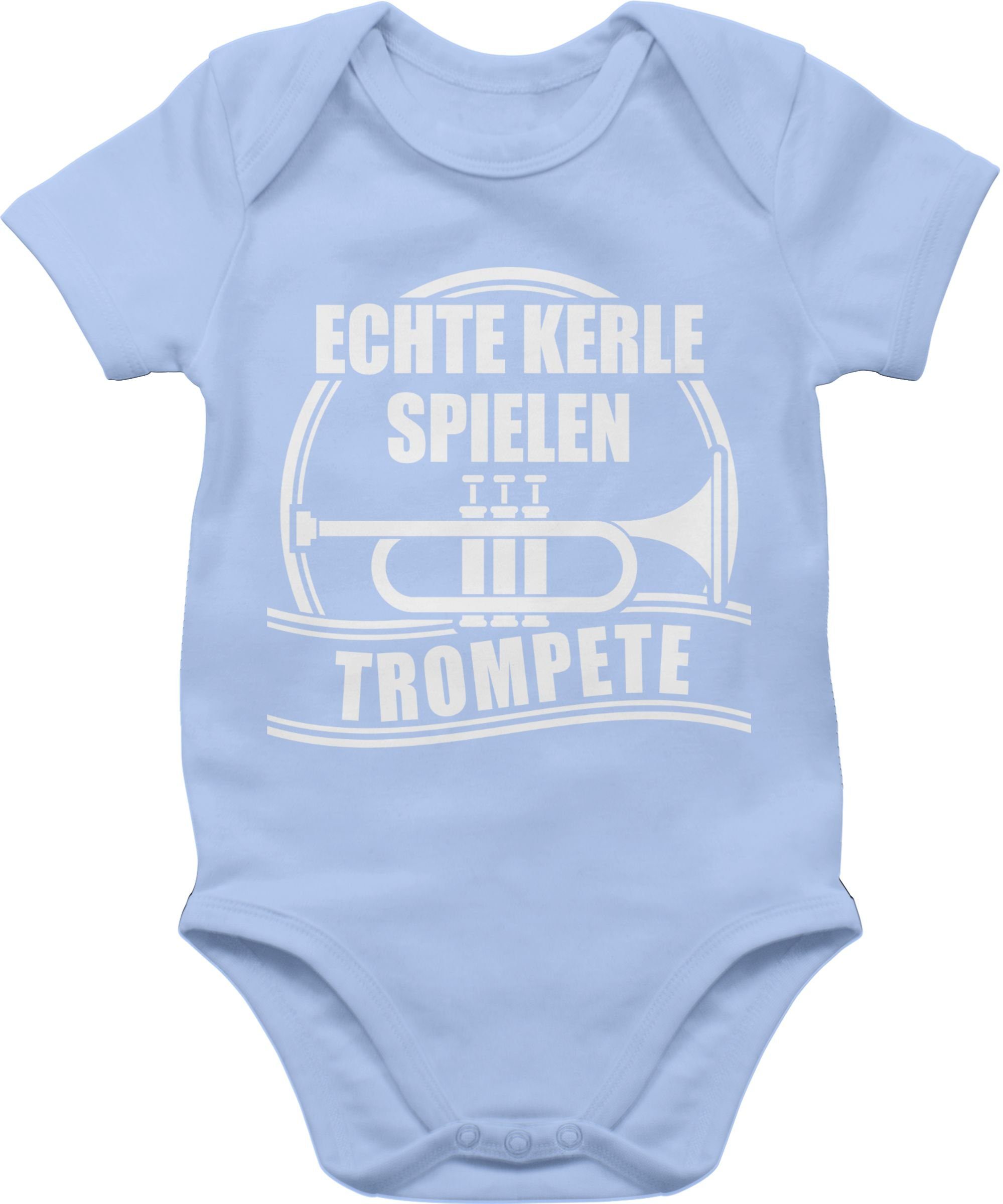 Baby Sprüche Kerle Trompete Shirtracer Babyblau spielen Echte Shirtbody 2