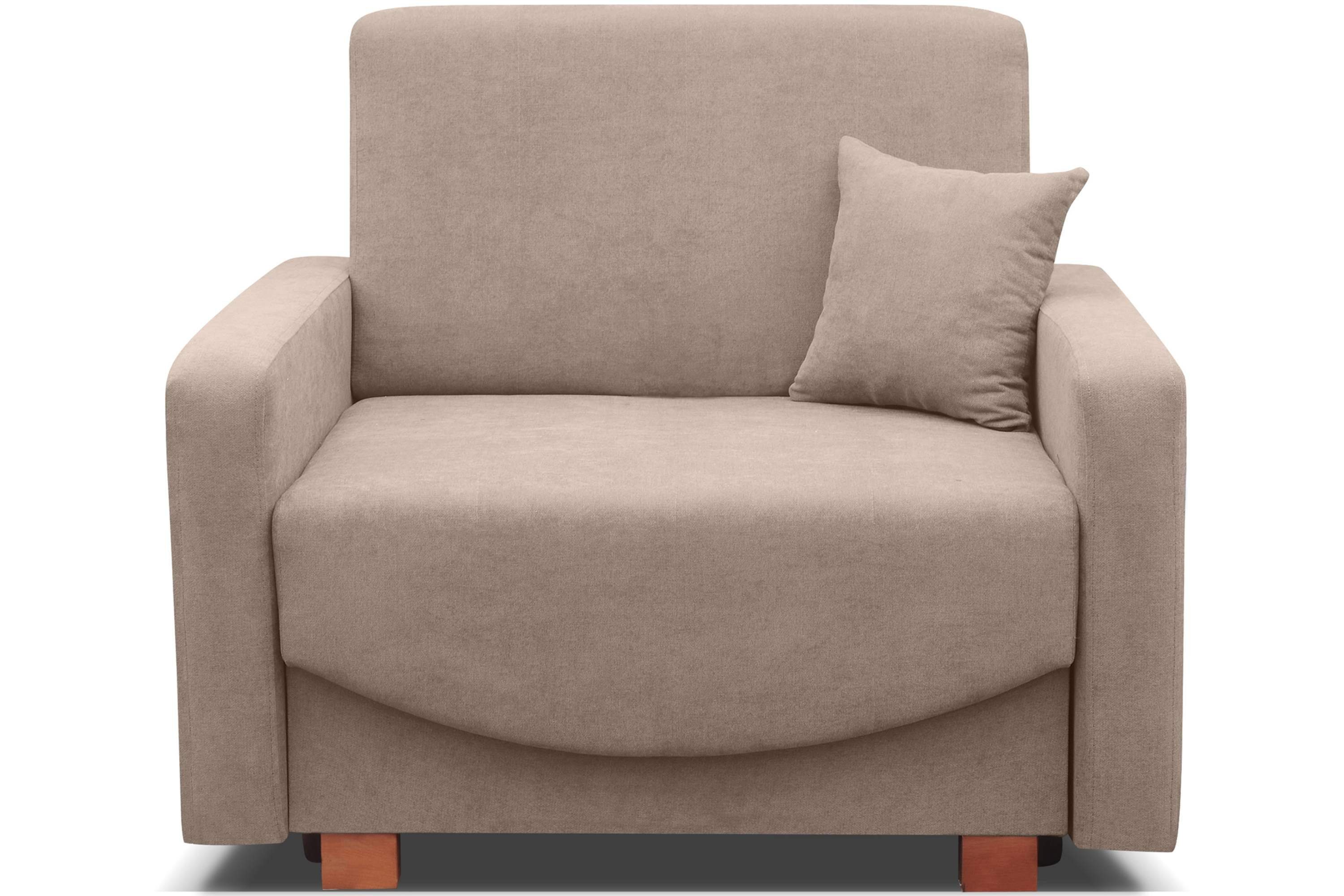 Konsimo Sessel INCA Sessel, Schlaffunktion, Seitentasche, mit Bettkasten, Massivholzbeine beige | beige