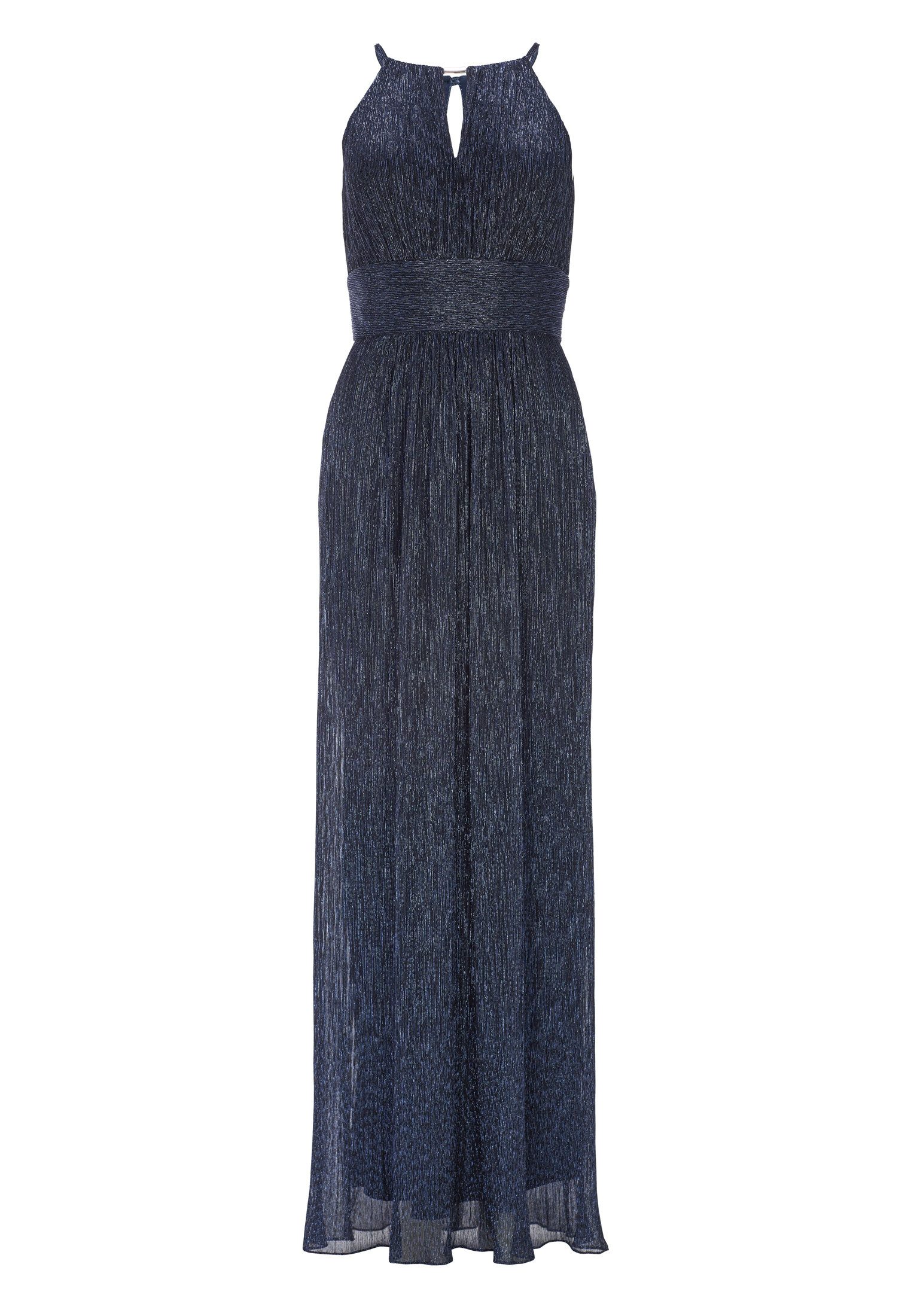 Abendkleid - Plissiertes Jersey-Abendkleid mit Metallic-Fäden