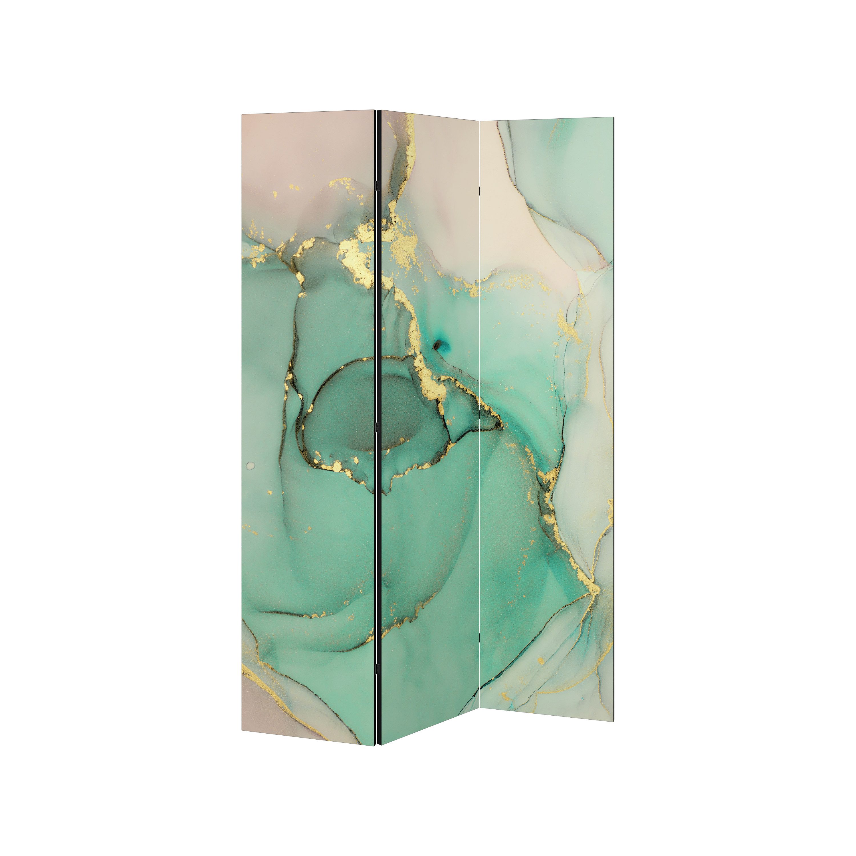 SPACEREBELS Paravent MARBLEIZED MYSTIQUE (1 St), Raumteiler mit 3 Paneelen, einseitig bedruckt, 114 x 168 cm