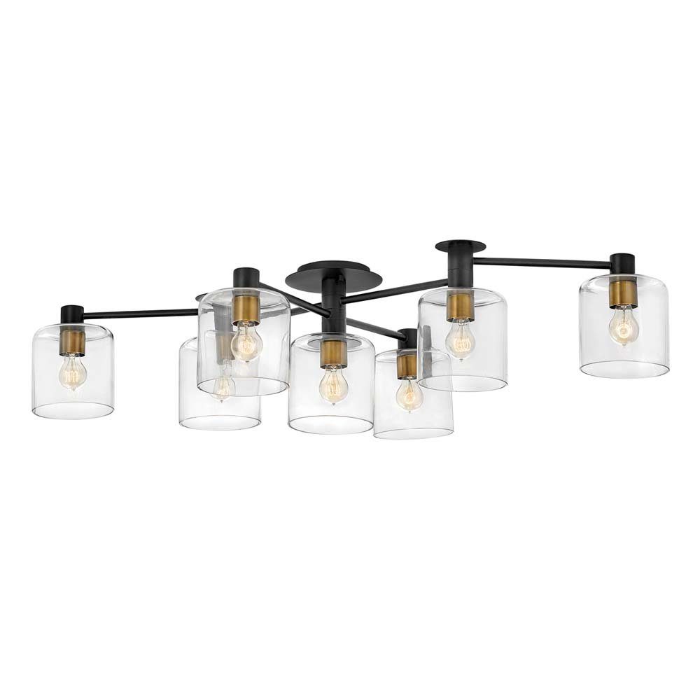 Elstead LIGHTING Deckenleuchte, Leuchtmittel nicht inklusive, Deckenlampe Deckenleuchte Esszimmerlampe 5-Flammig schwarz Glas