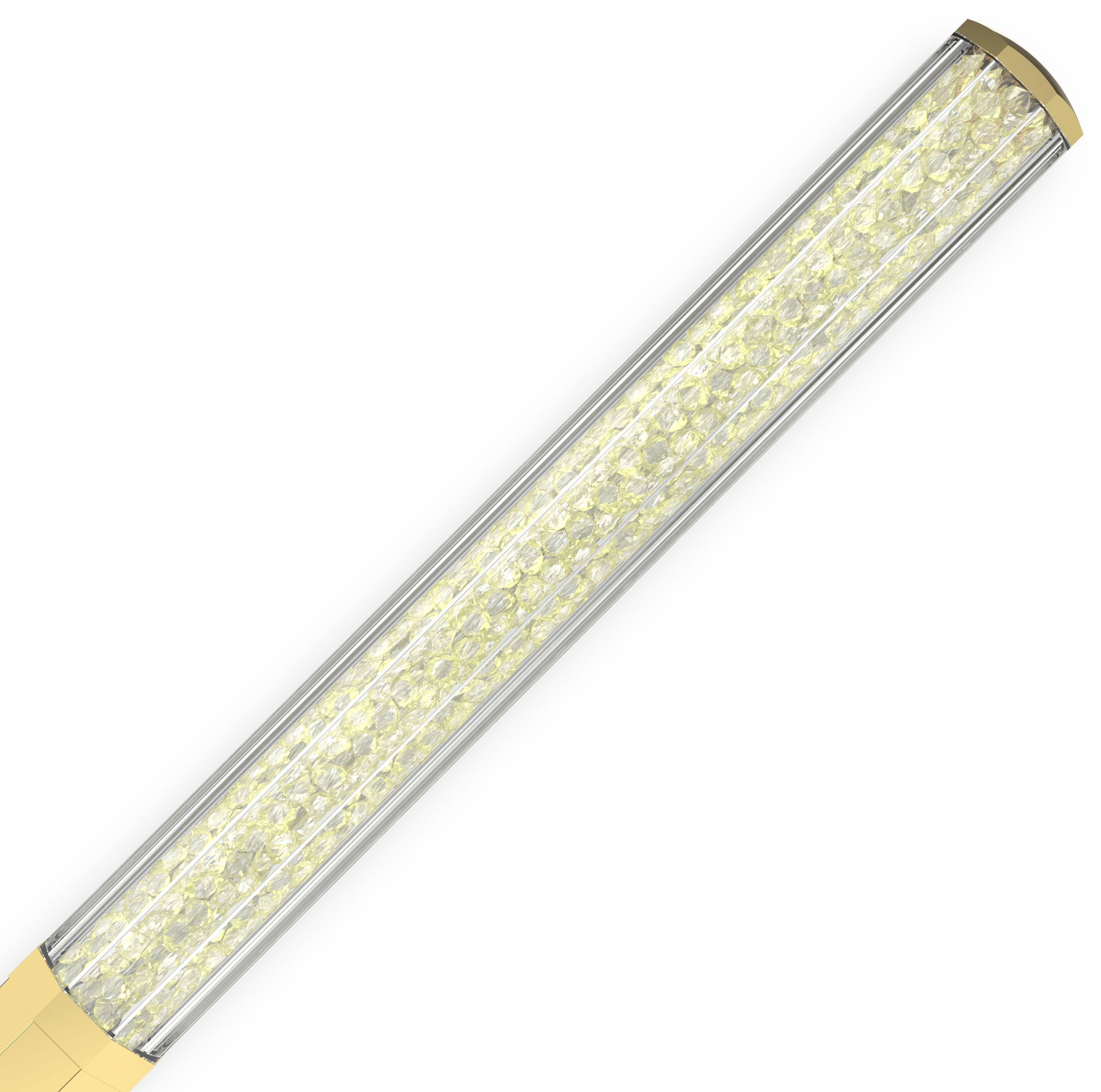 Swarovski® gelb mit Crystalline, Swarovski Kristallen (1-tlg), Drehkugelschreiber