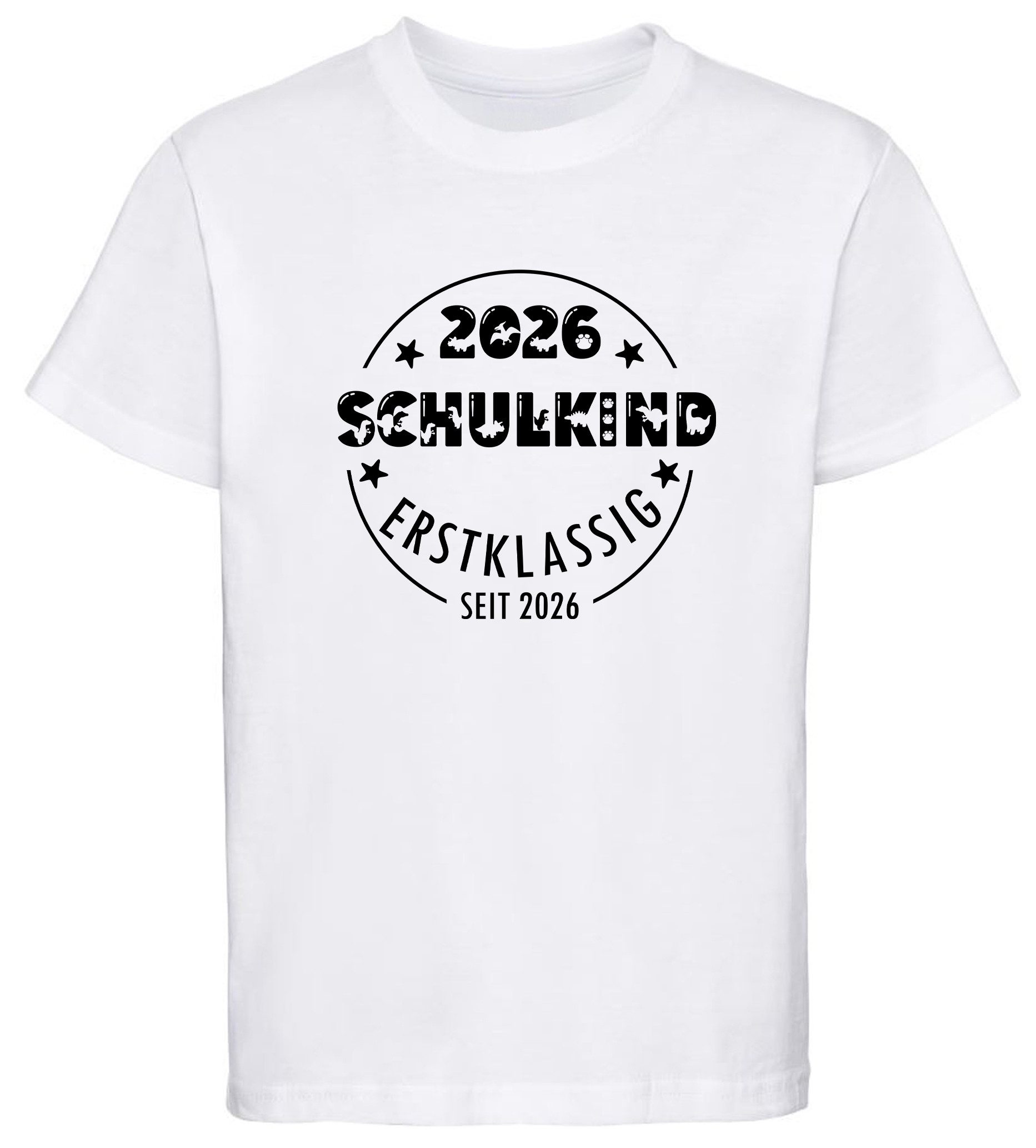 MyDesign24 T-Shirt Kinder Einschulungs T-Shirt 2026 Schulkind weiß kurzarm Regular Fit print Shirt i808
