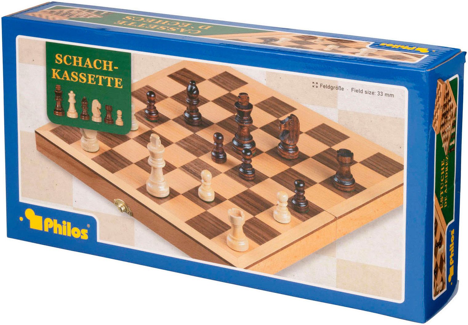 Philos Spiel Schach mit Schachkassette, Gesellschaftsspiel, Made in Germany